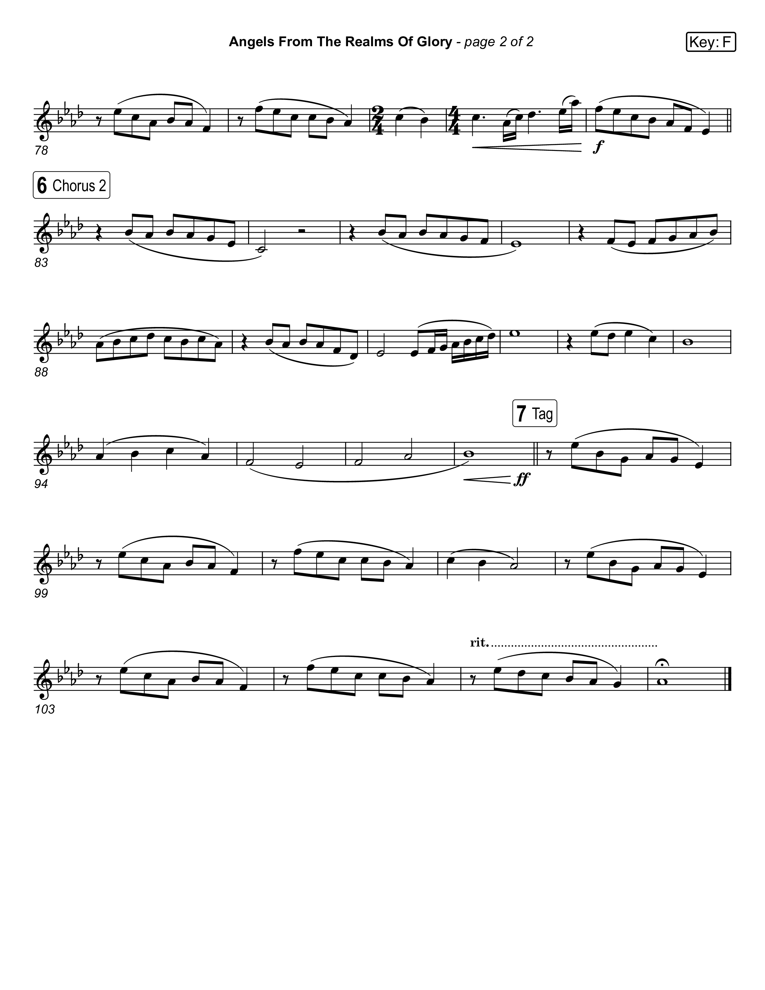 Angels From The Realms Of Glory (Live) Clarinet 1,2 (Museum Of The Bible / Indiana Wesleyan University Choir / Arr. Jared Haschek)