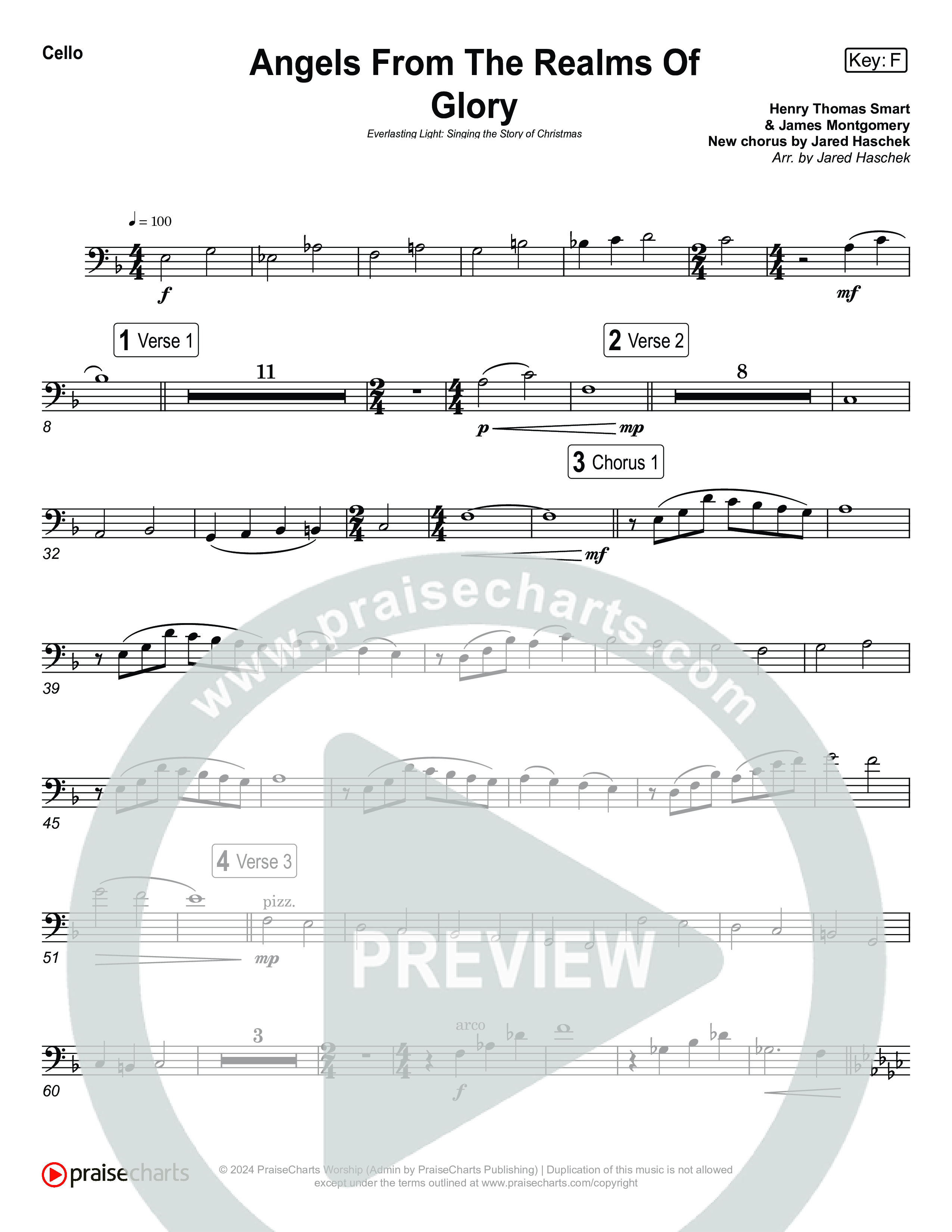 Angels From The Realms Of Glory (Live) Cello (Museum Of The Bible / Indiana Wesleyan University Choir / Arr. Jared Haschek)