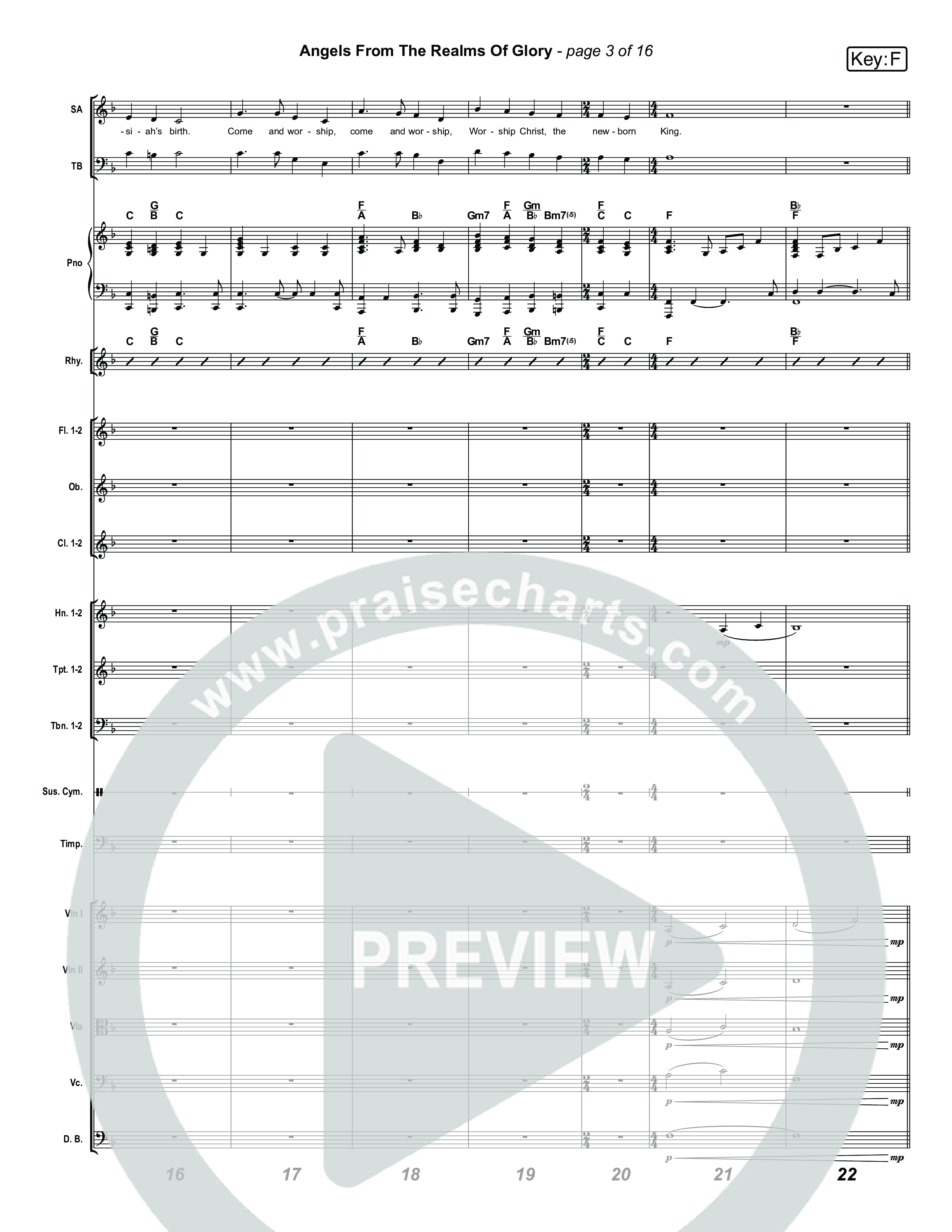 Angels From The Realms Of Glory (Live) Conductor's Score (Museum Of The Bible / Indiana Wesleyan University Choir / Arr. Jared Haschek)