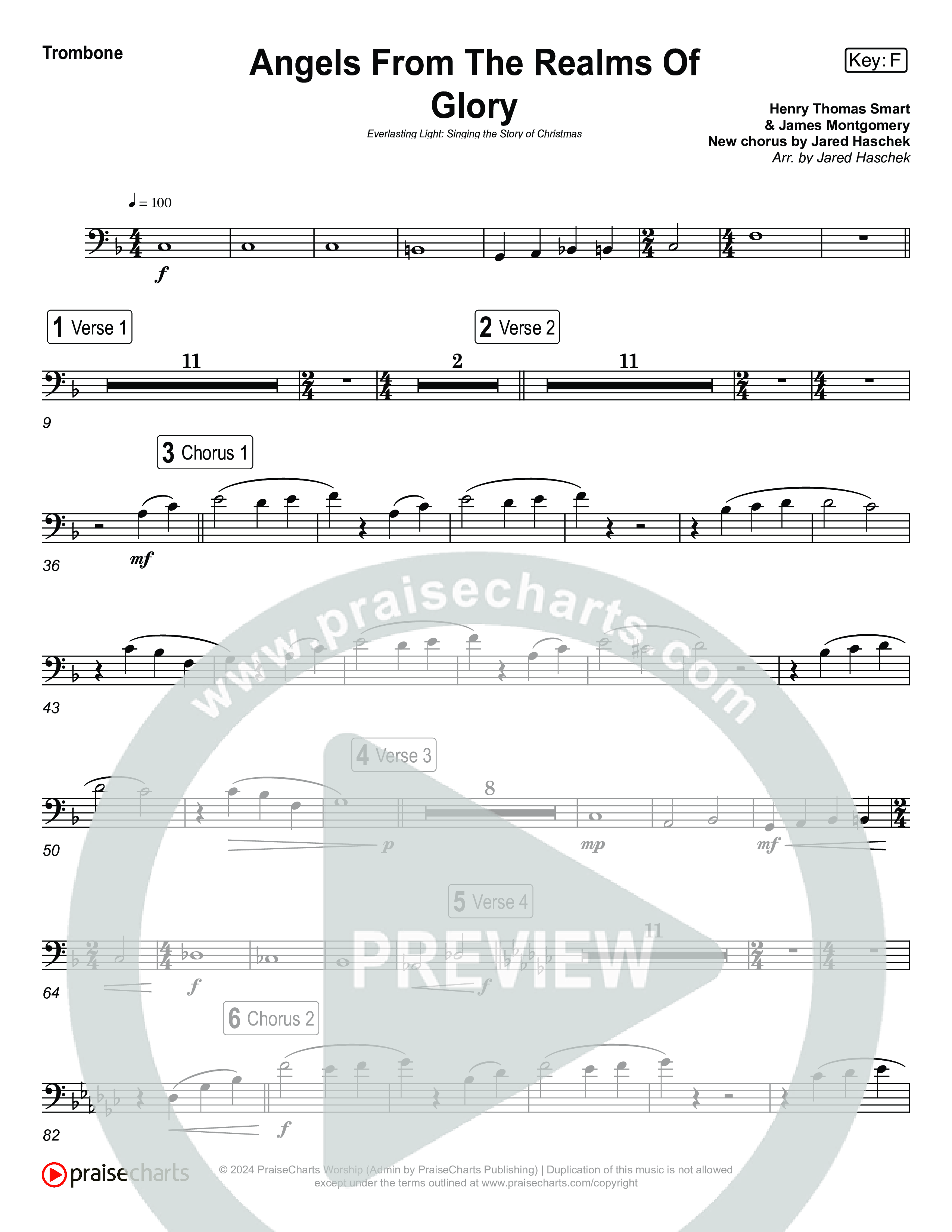 Angels From The Realms Of Glory (Live) Trombone 1,2 (Museum Of The Bible / Indiana Wesleyan University Choir / Arr. Jared Haschek)