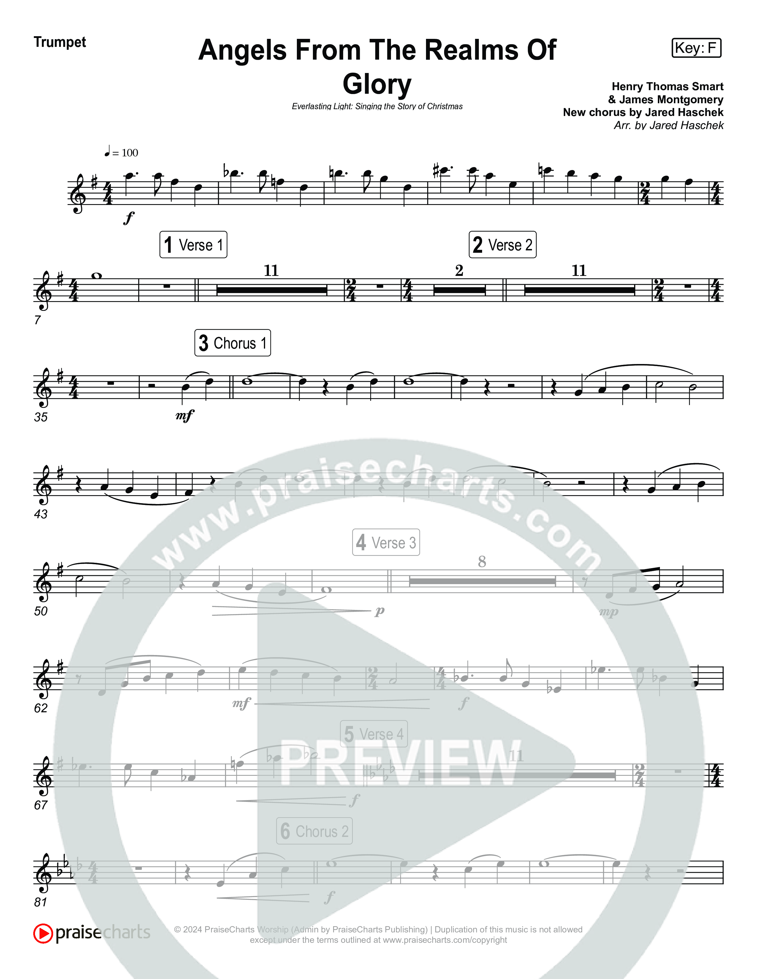 Angels From The Realms Of Glory (Live) Trumpet 1,2 (Museum Of The Bible / Indiana Wesleyan University Choir / Arr. Jared Haschek)