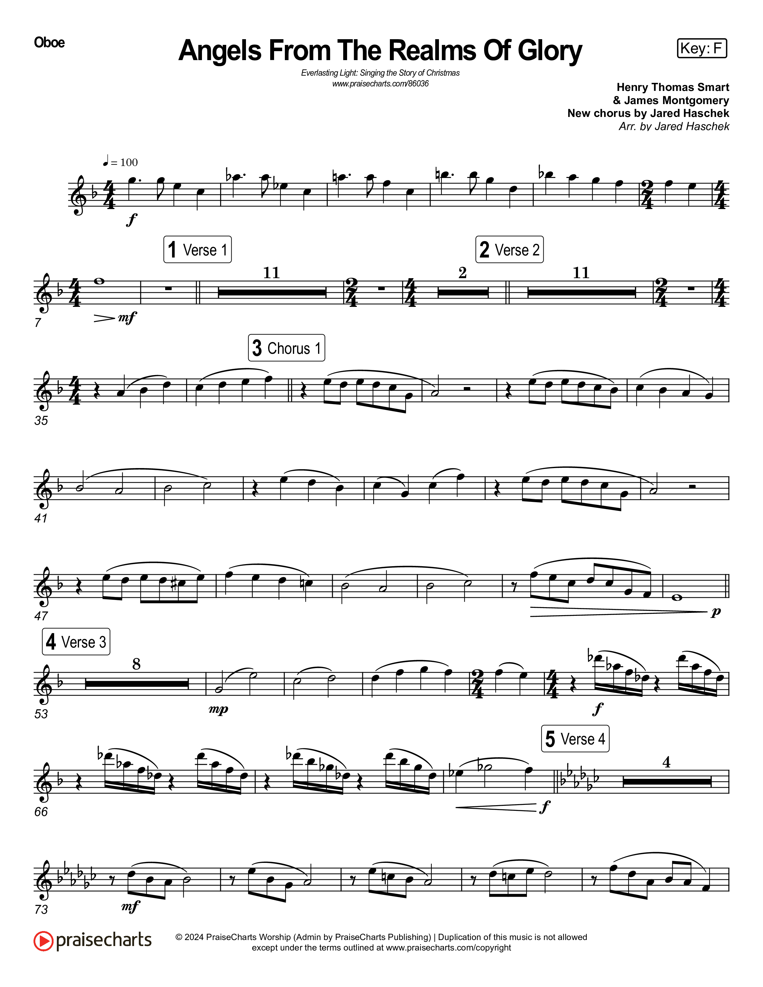 Angels From The Realms Of Glory (Live) Oboe (Museum Of The Bible / Indiana Wesleyan University Choir / Arr. Jared Haschek)