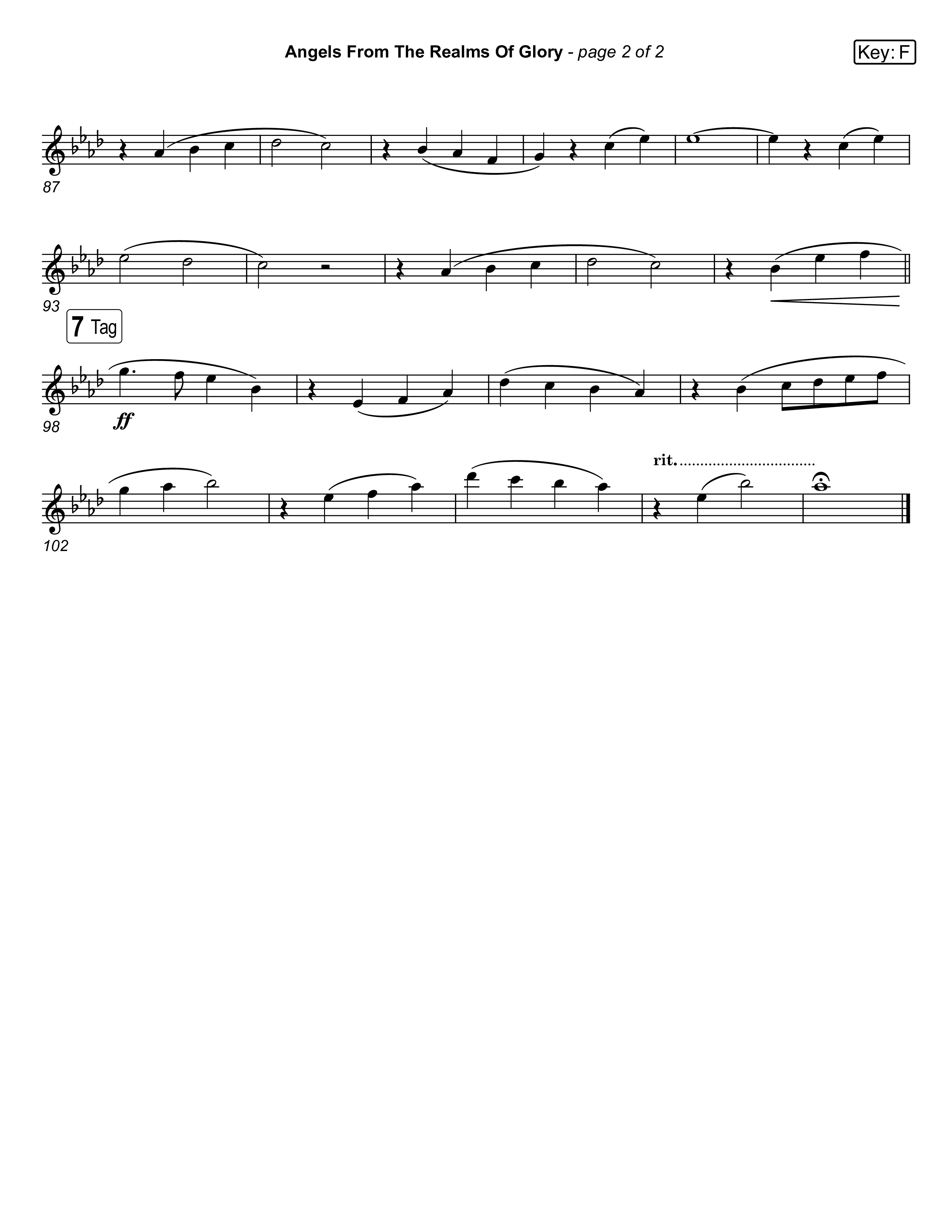 Angels From The Realms Of Glory (Live) Trumpet 1,2 (Museum Of The Bible / Indiana Wesleyan University Choir / Arr. Jared Haschek)