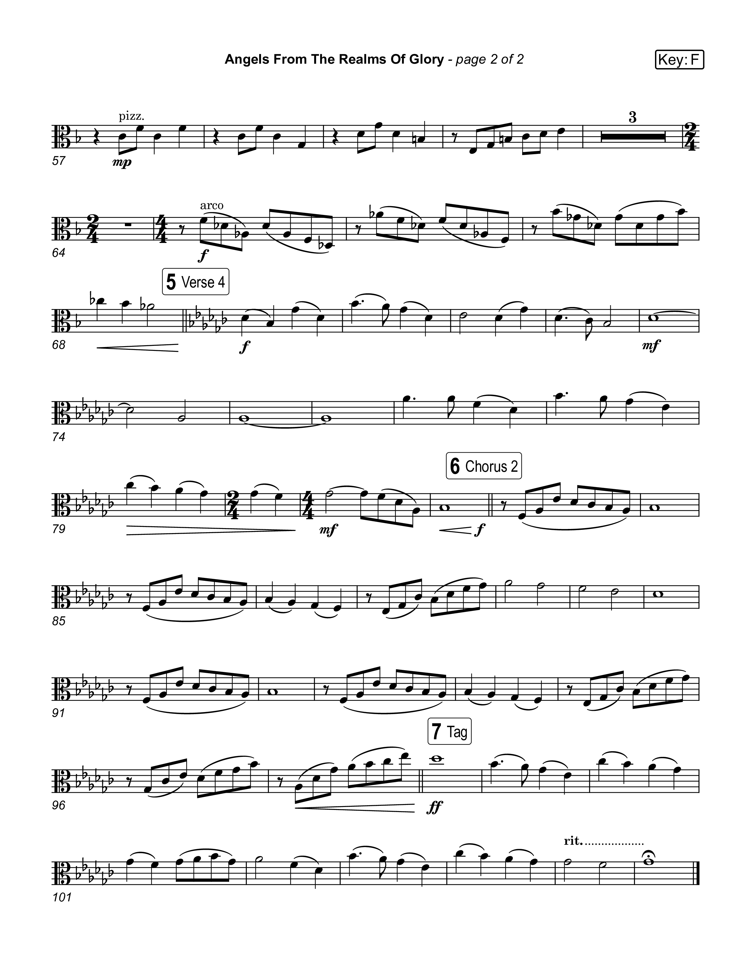 Angels From The Realms Of Glory (Live) Viola (Museum Of The Bible / Indiana Wesleyan University Choir / Arr. Jared Haschek)