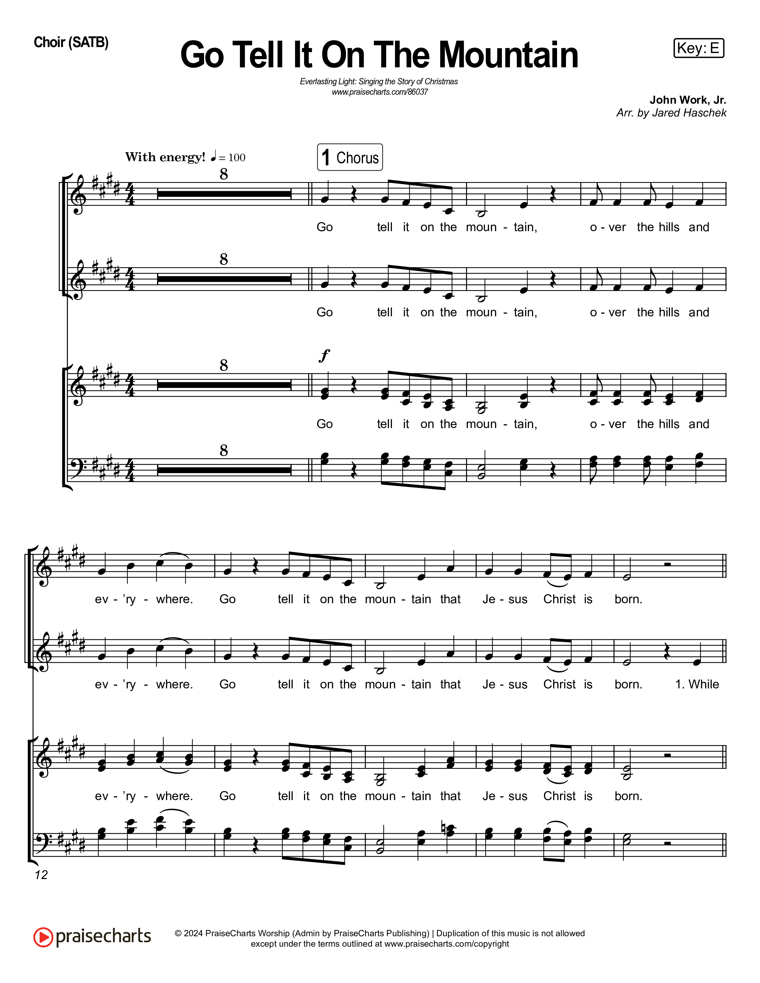 Go Tell It On The Mountain (Live) Choir Vocals (Anthem SATB) (Museum Of The Bible / Tasha Layton / Anthony Evans / Indiana Wesleyan University Choir / Arr. Jared Haschek)