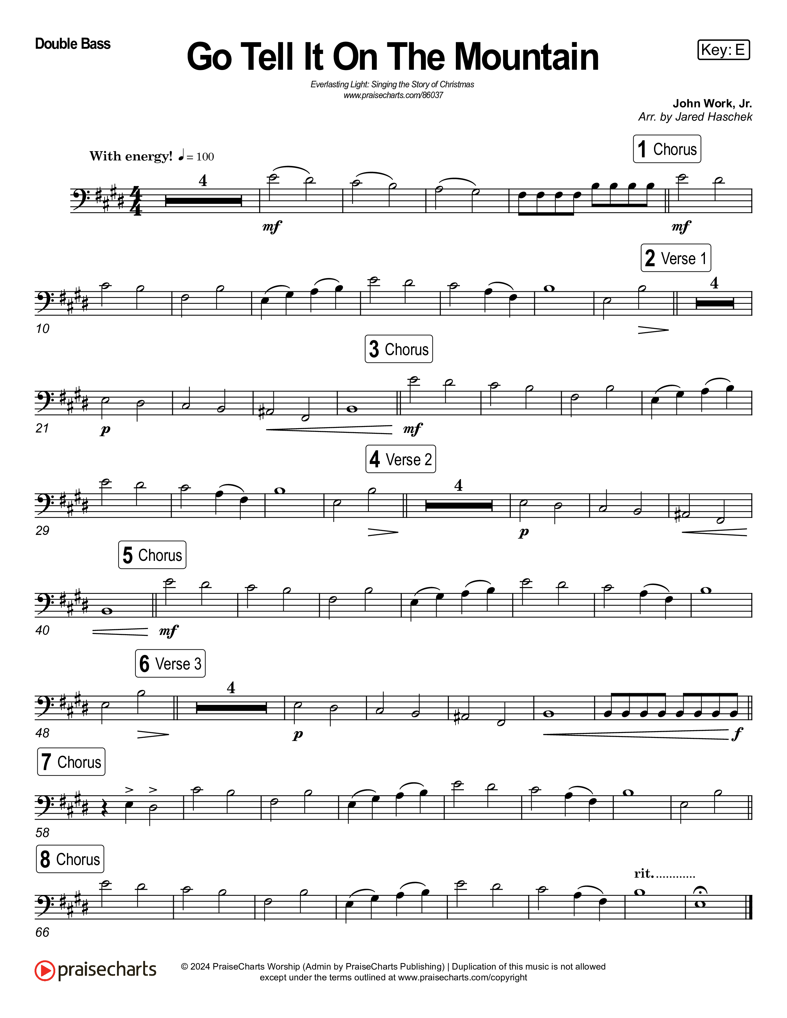 Go Tell It On The Mountain (Live) String Bass (Museum Of The Bible / Tasha Layton / Anthony Evans / Indiana Wesleyan University Choir / Arr. Jared Haschek)