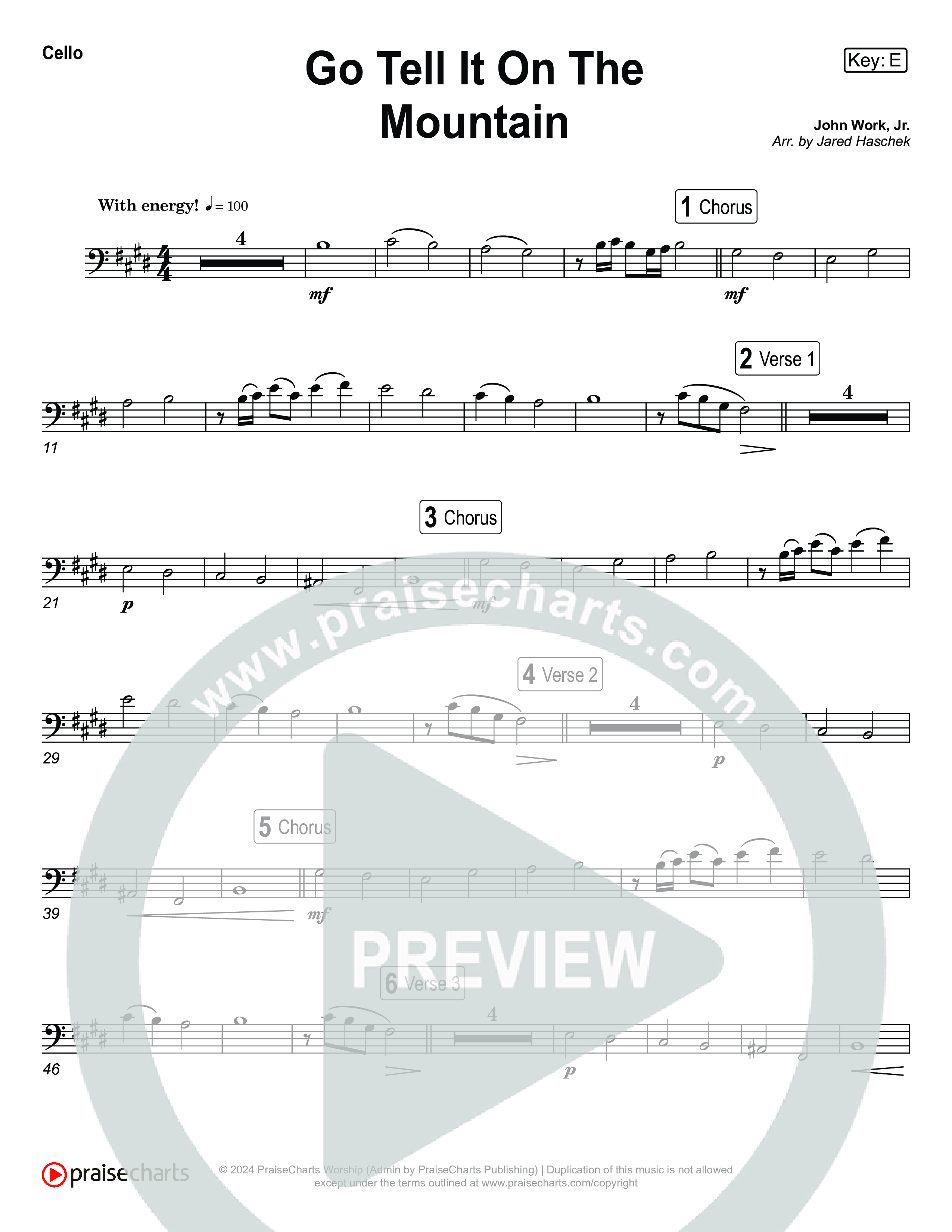 Go Tell It On The Mountain (Live) Cello (Museum Of The Bible / Tasha Layton / Anthony Evans / Indiana Wesleyan University Choir / Arr. Jared Haschek)