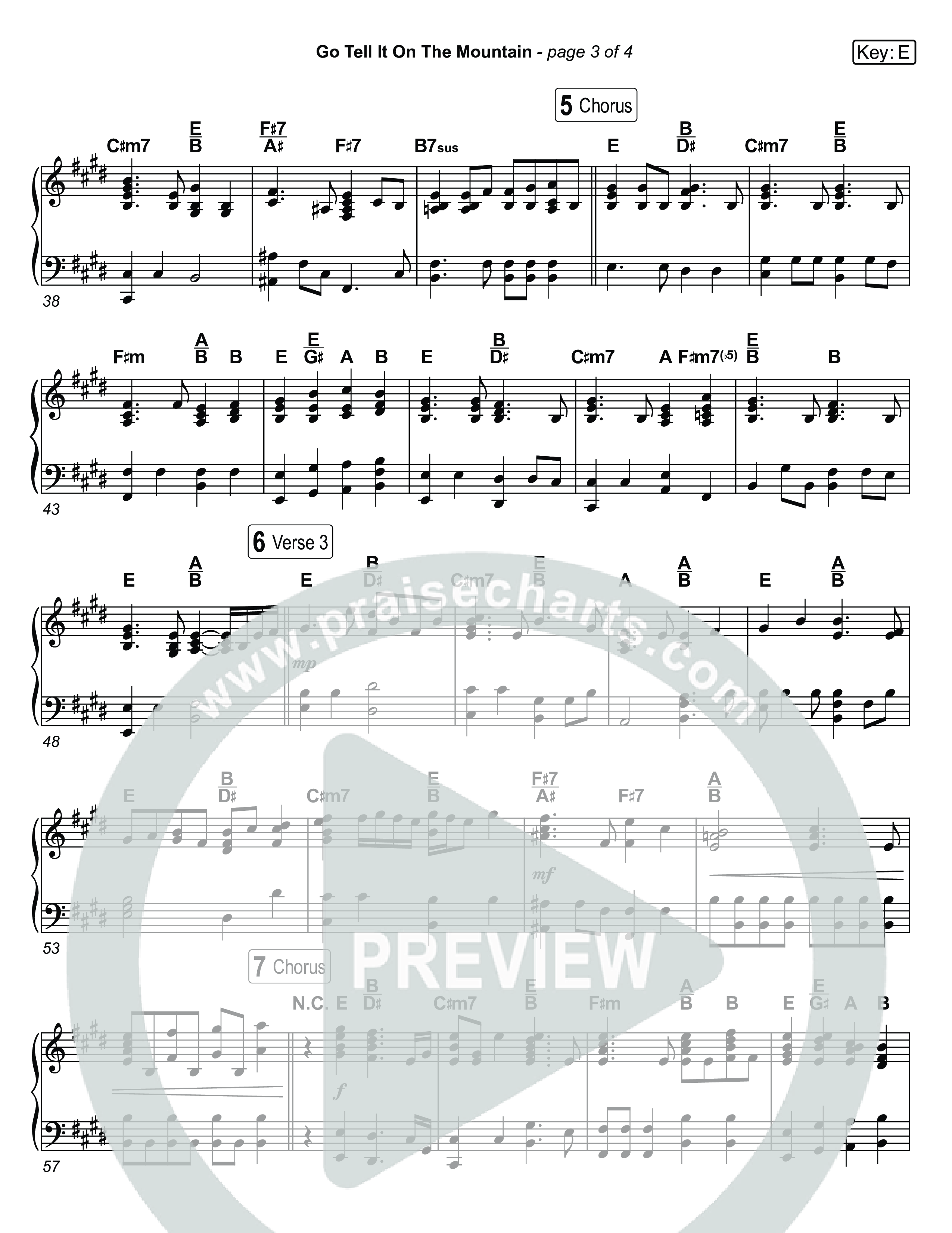 Go Tell It On The Mountain (Live) Piano Sheet (Museum Of The Bible / Tasha Layton / Anthony Evans / Indiana Wesleyan University Choir / Arr. Jared Haschek)