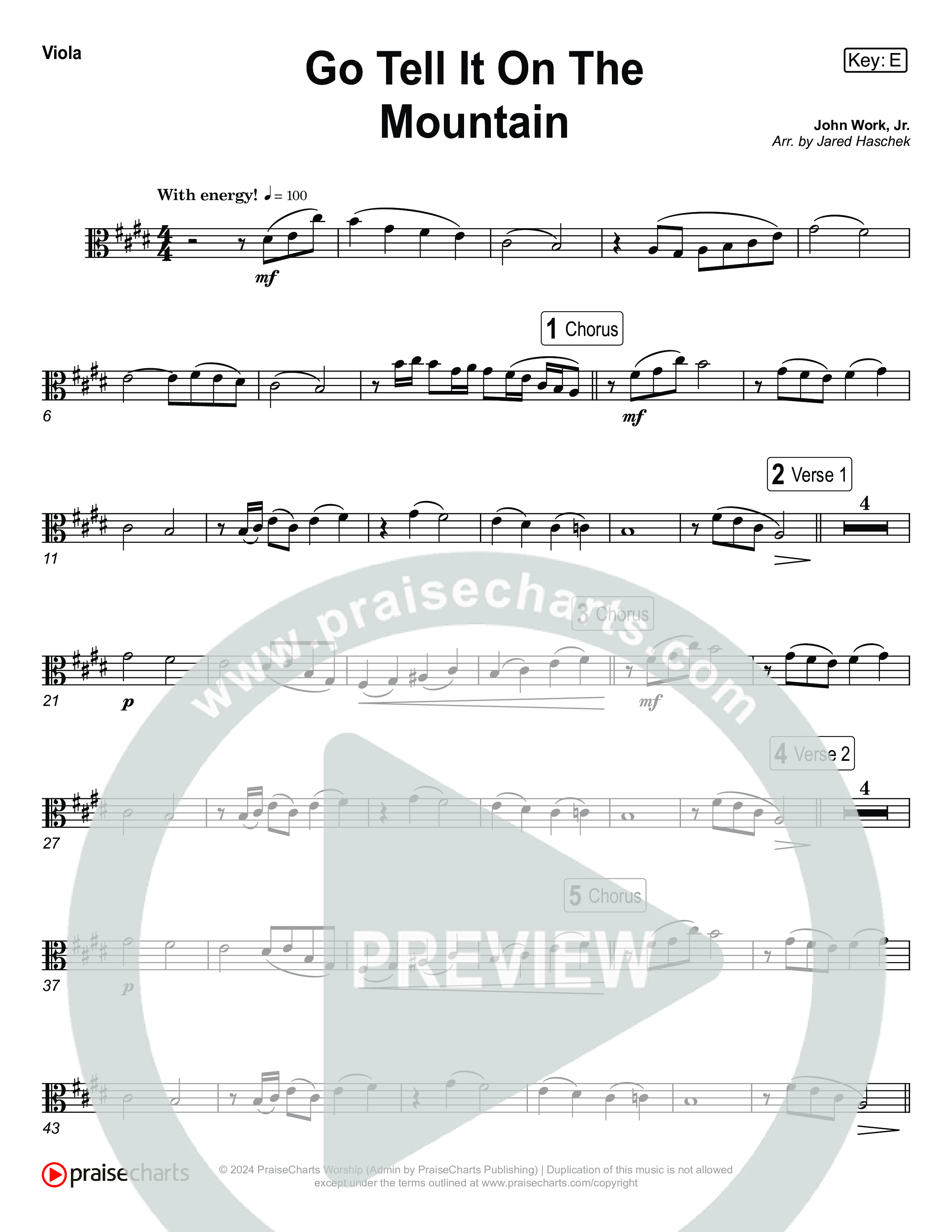 Go Tell It On The Mountain (Live) Viola (Museum Of The Bible / Tasha Layton / Anthony Evans / Indiana Wesleyan University Choir / Arr. Jared Haschek)