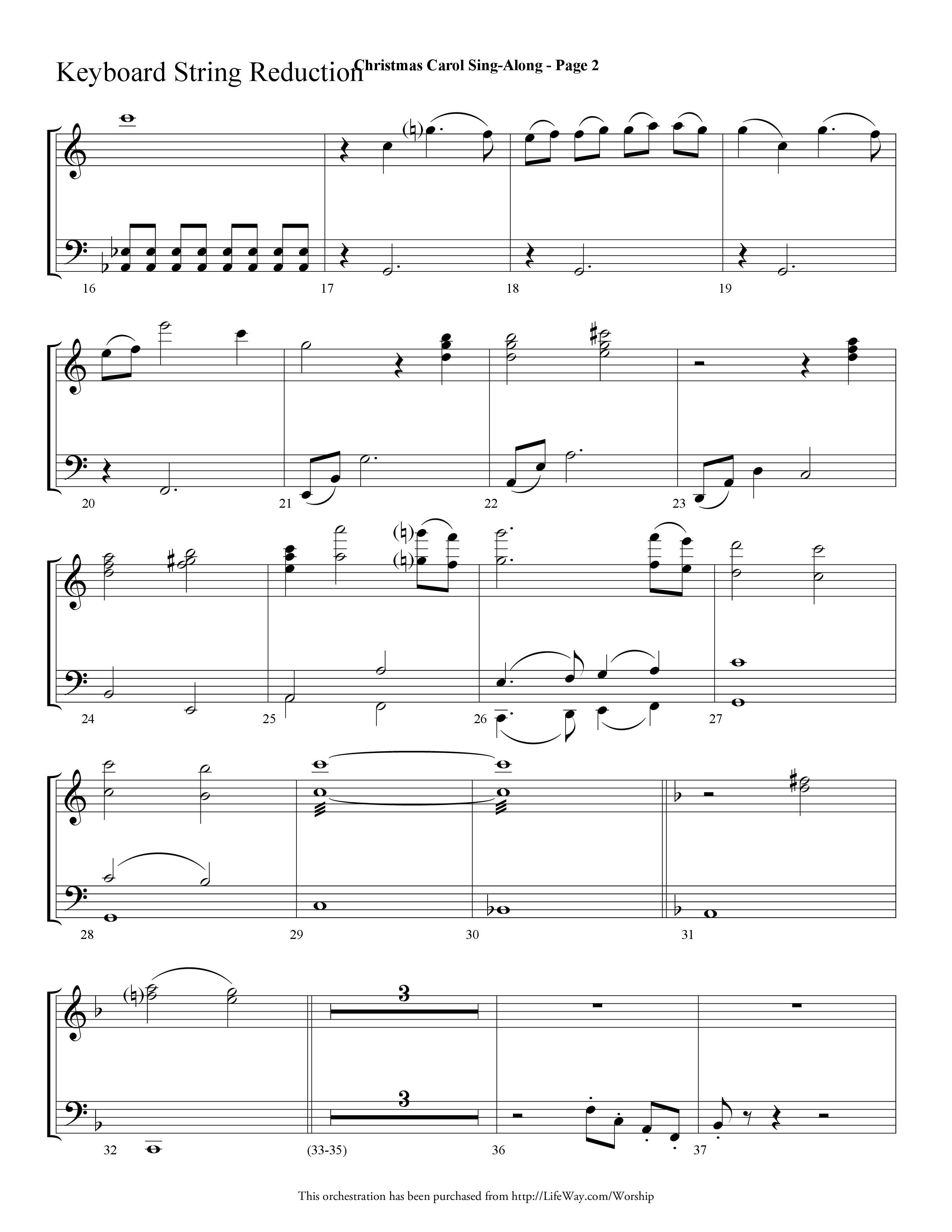 Christmas Carol Sing-Along (Choral Anthem SATB) String Reduction (Lifeway Choral / Arr. Dave Williamson)