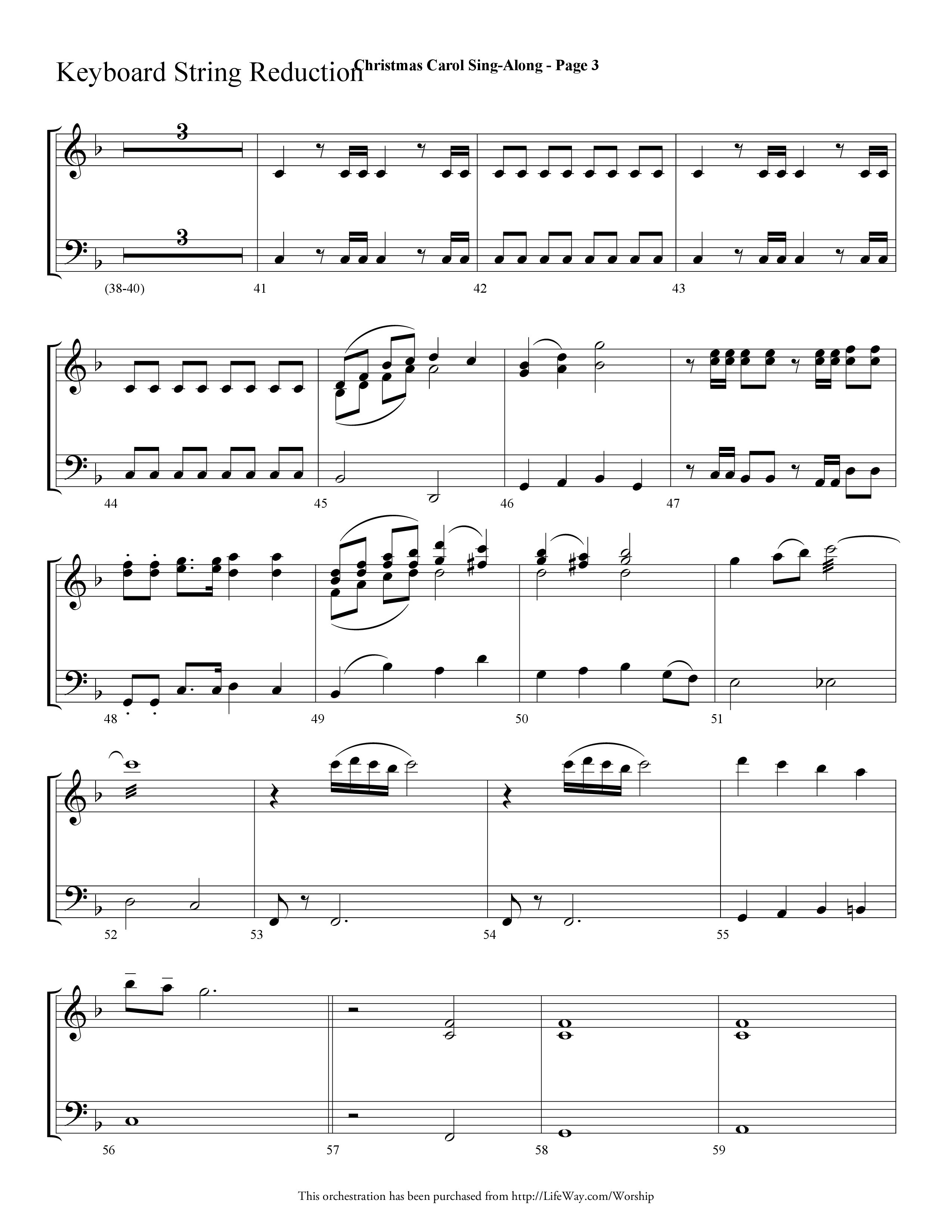 Christmas Carol Sing-Along (Choral Anthem SATB) String Reduction (Lifeway Choral / Arr. Dave Williamson)