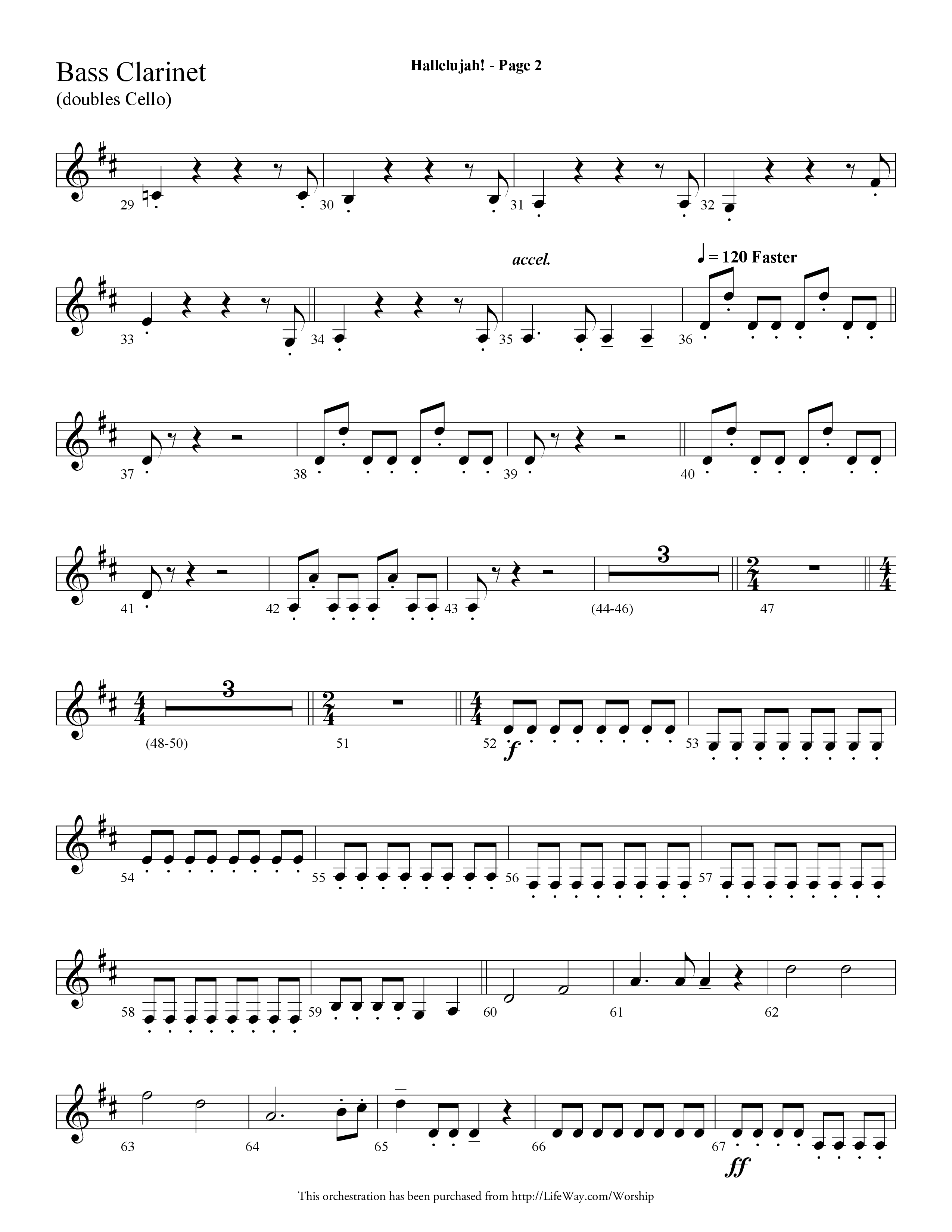 Hallelujah (Choral Anthem SATB) Bass Clarinet (Lifeway Choral / Arr. Dave Williamson)