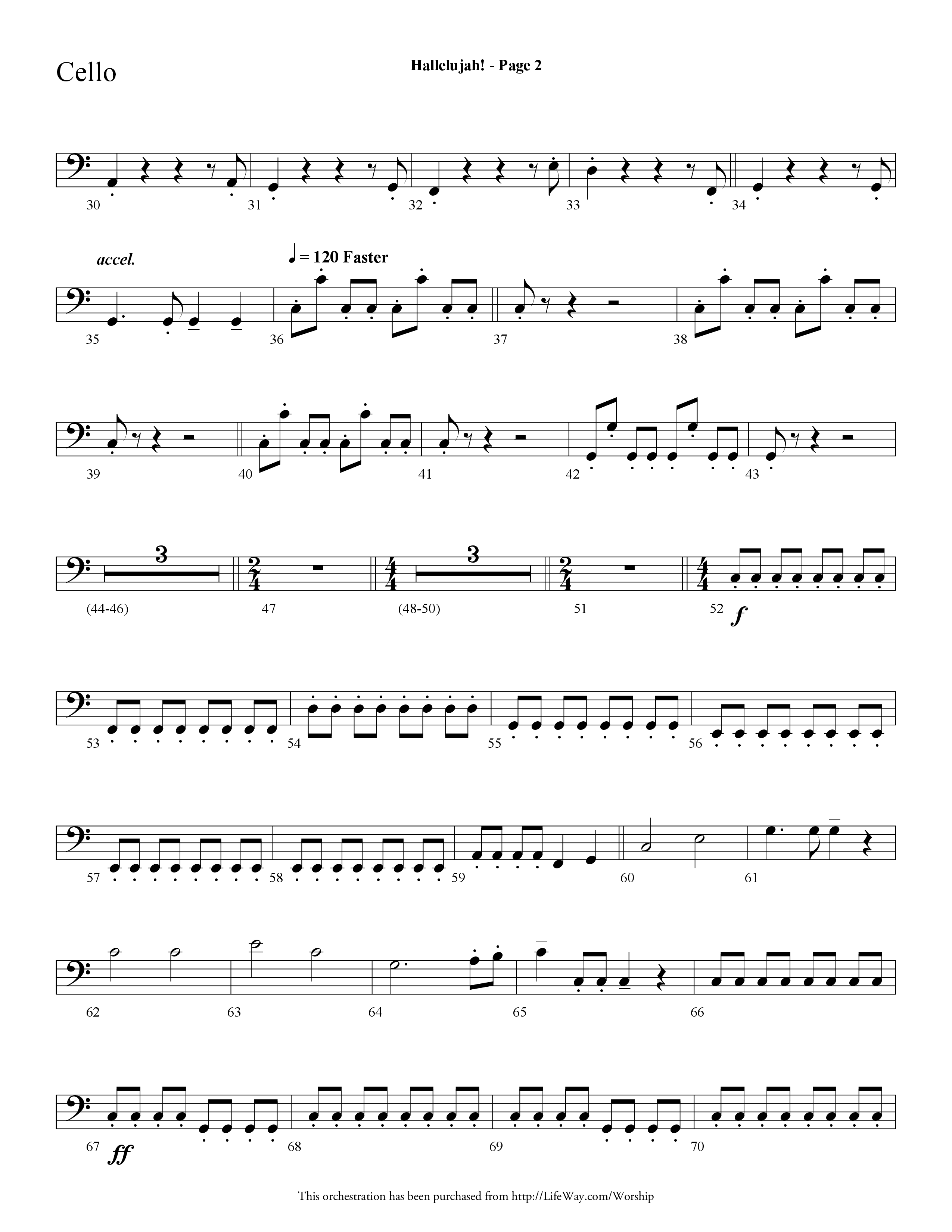 Hallelujah (Choral Anthem SATB) Cello (Lifeway Choral / Arr. Dave Williamson)