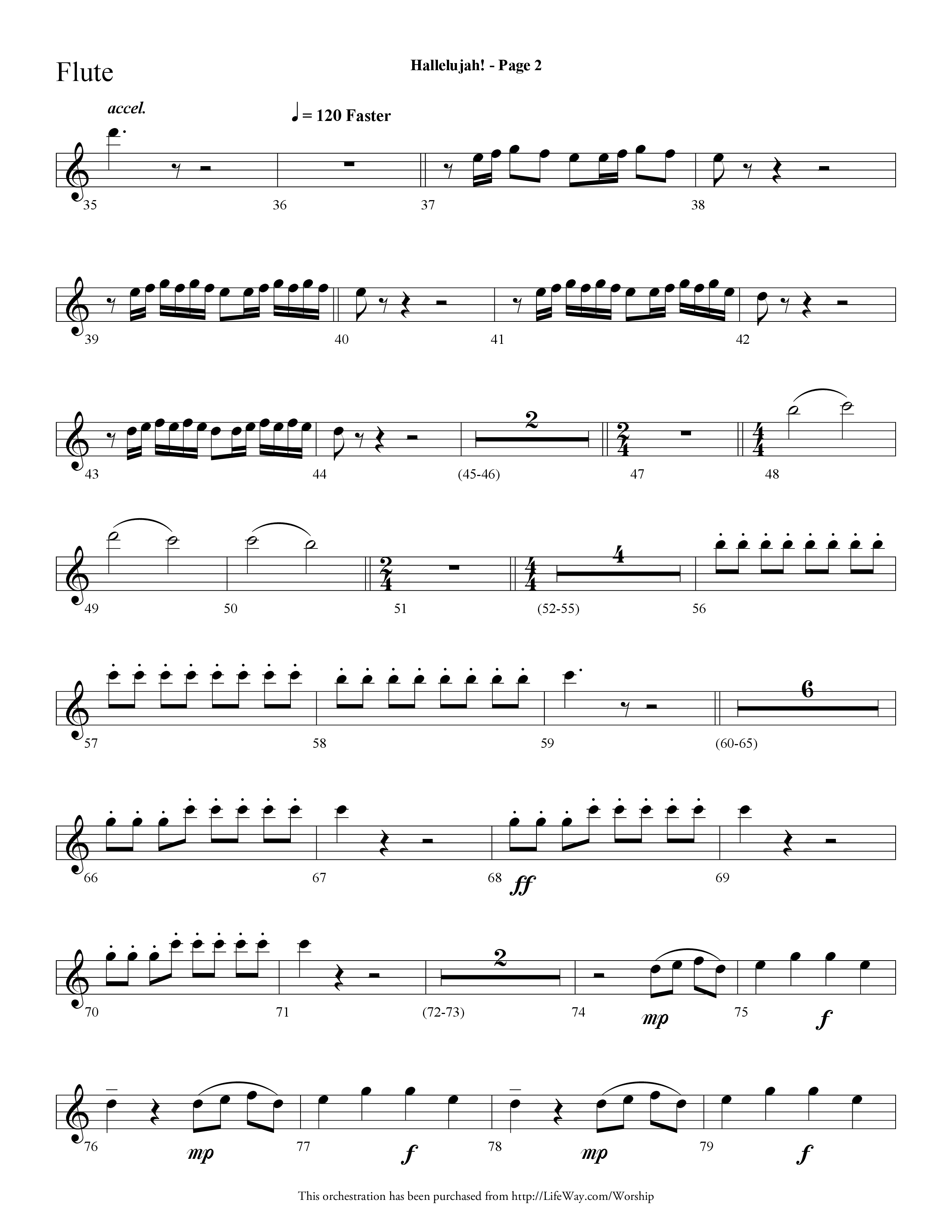 Hallelujah (Choral Anthem SATB) Flute (Lifeway Choral / Arr. Dave Williamson)