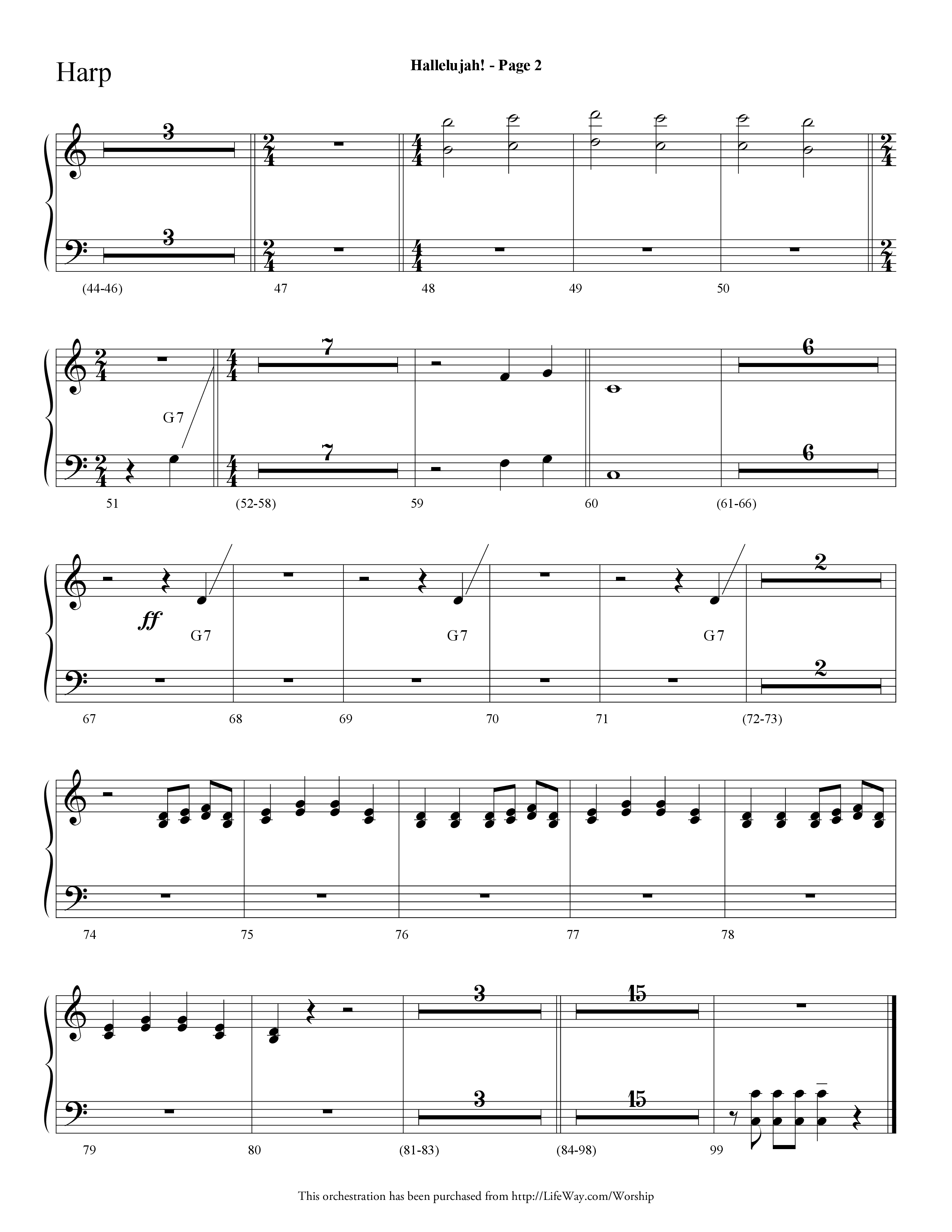 Hallelujah (Choral Anthem SATB) Harp (Lifeway Choral / Arr. Dave Williamson)