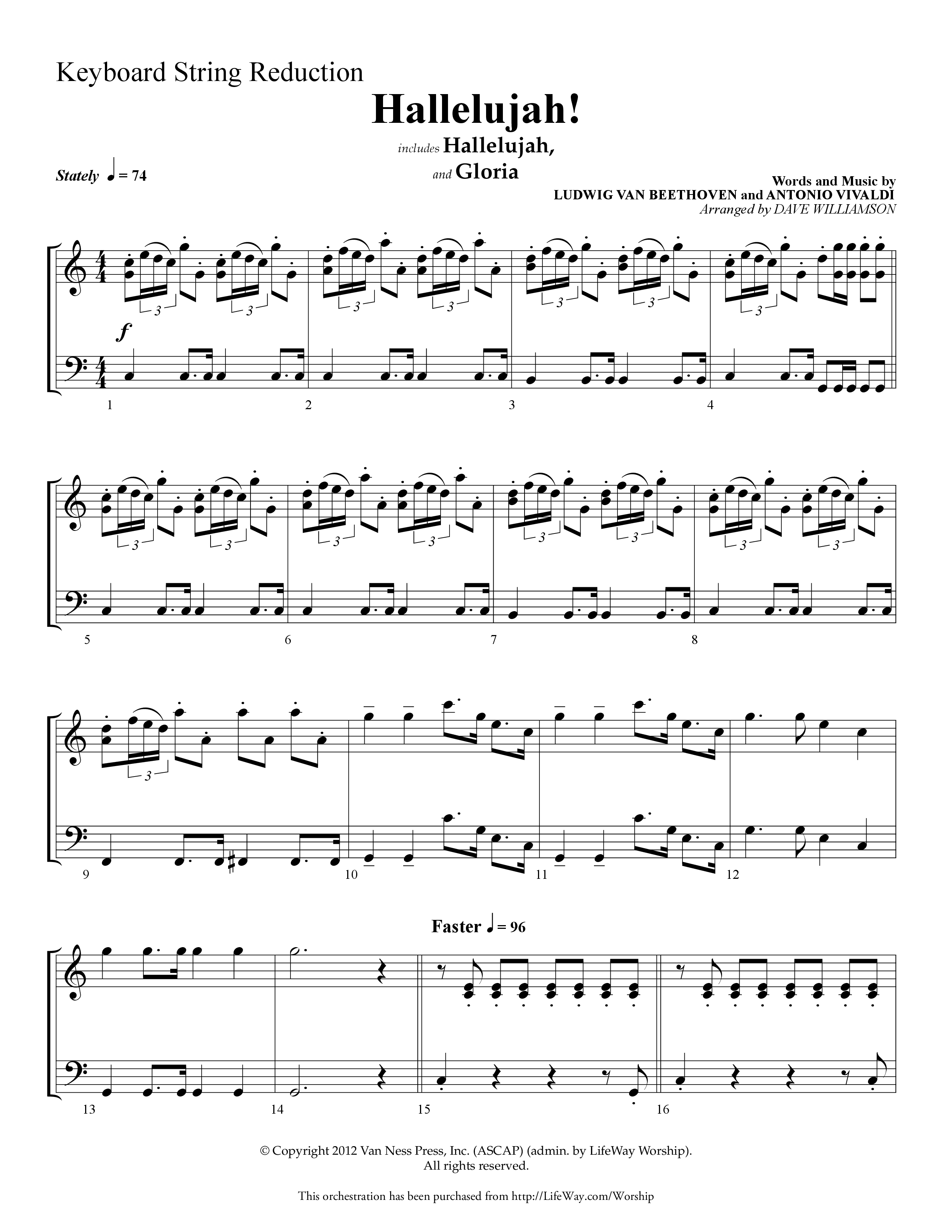 Hallelujah (Choral Anthem SATB) String Reduction (Lifeway Choral / Arr. Dave Williamson)