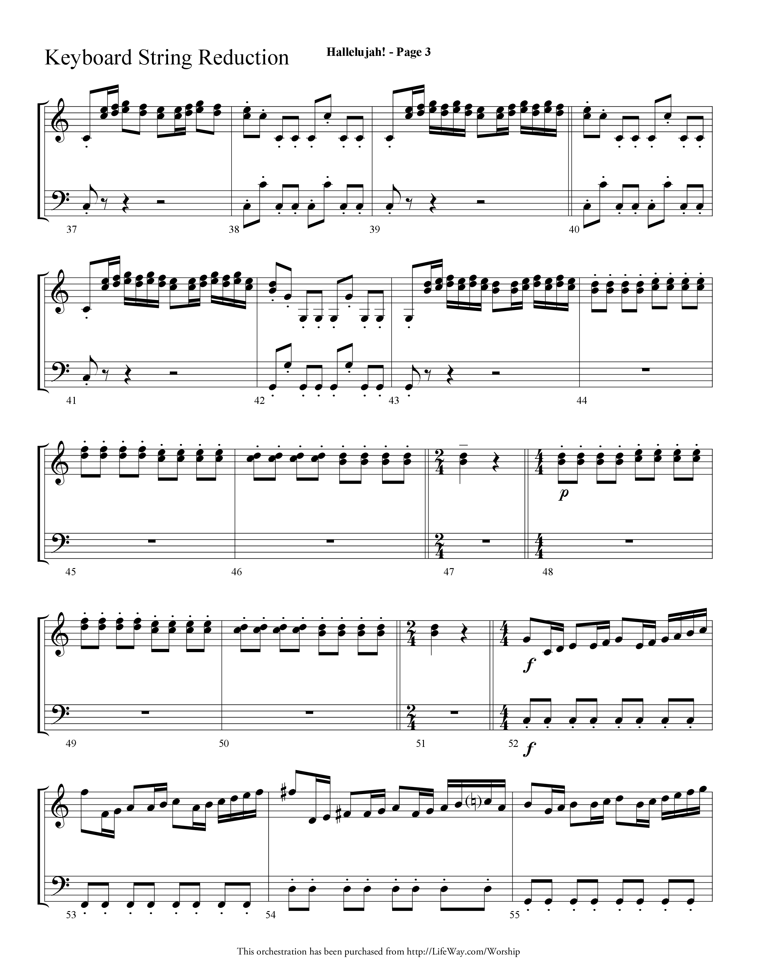 Hallelujah (Choral Anthem SATB) String Reduction (Lifeway Choral / Arr. Dave Williamson)