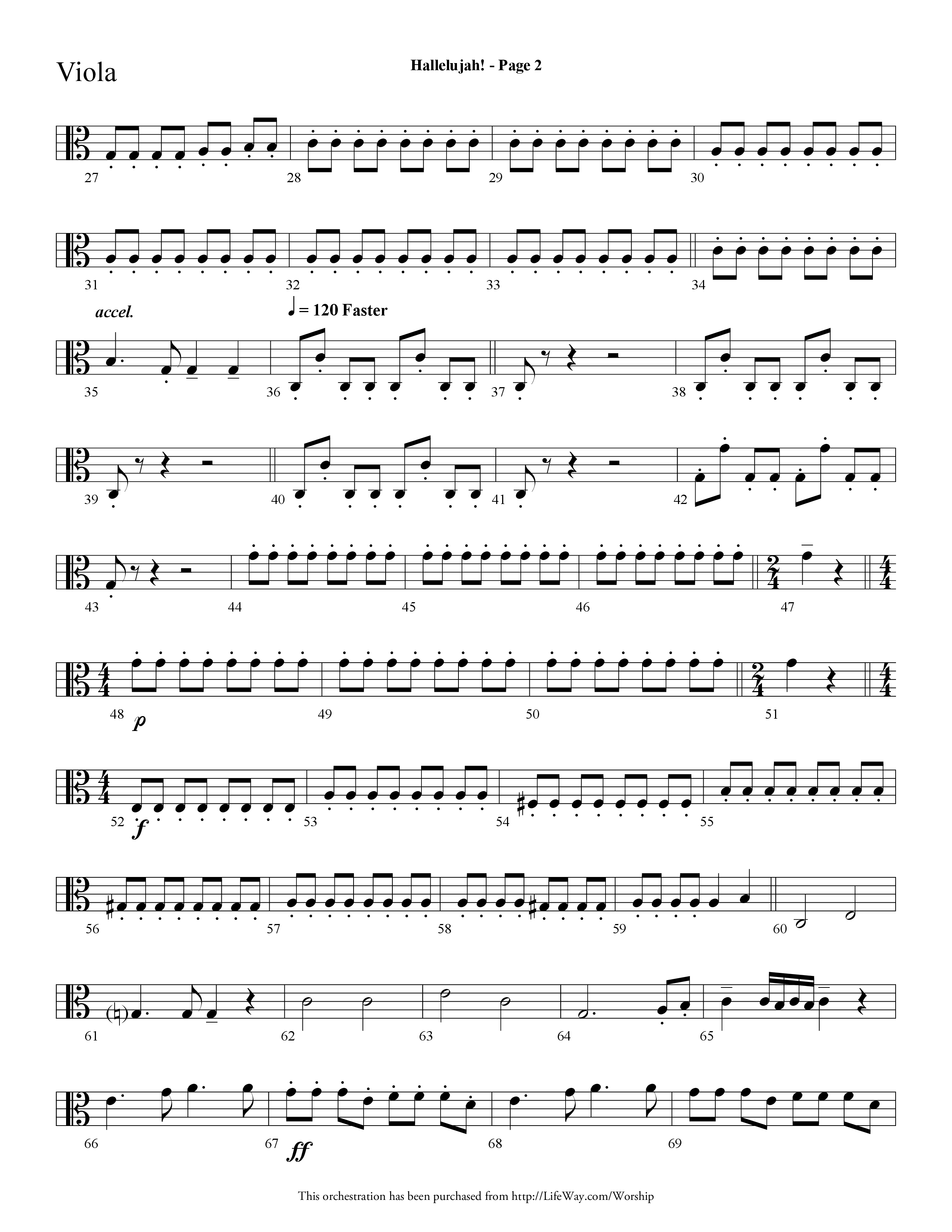Hallelujah (Choral Anthem SATB) Viola (Lifeway Choral / Arr. Dave Williamson)