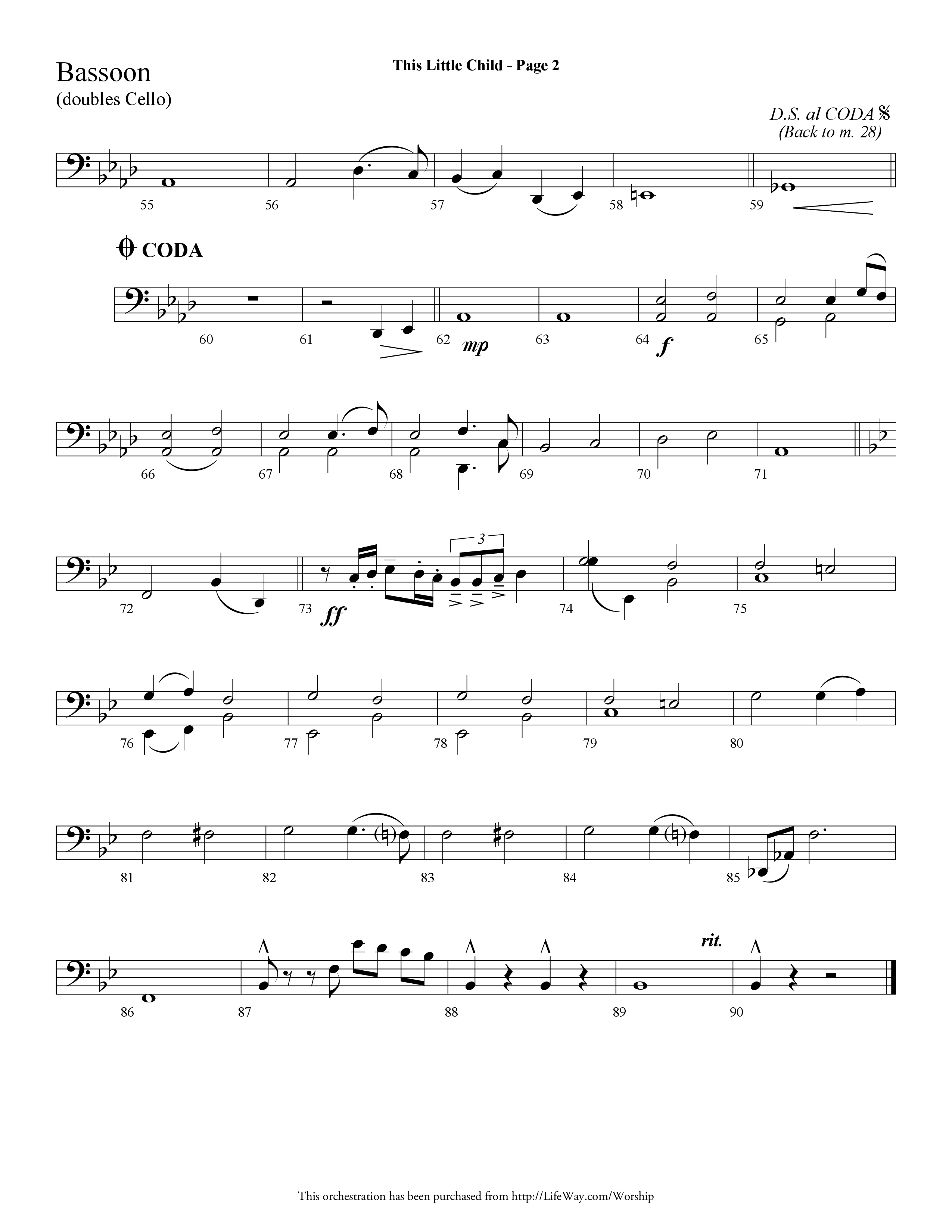 This Little Child (Choral Anthem SATB) Bassoon (Lifeway Choral / Arr. Dave Williamson)