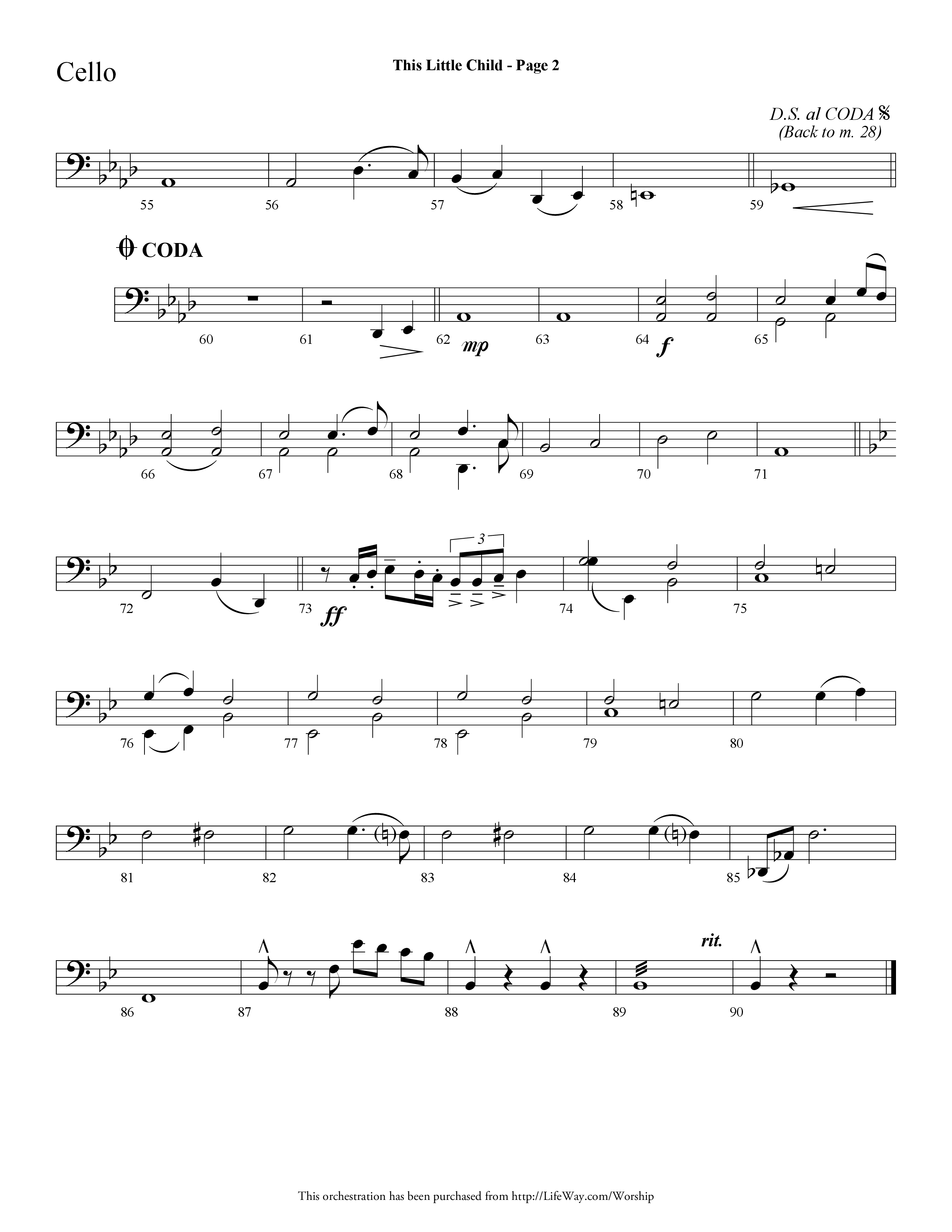 This Little Child (Choral Anthem SATB) Cello (Lifeway Choral / Arr. Dave Williamson)