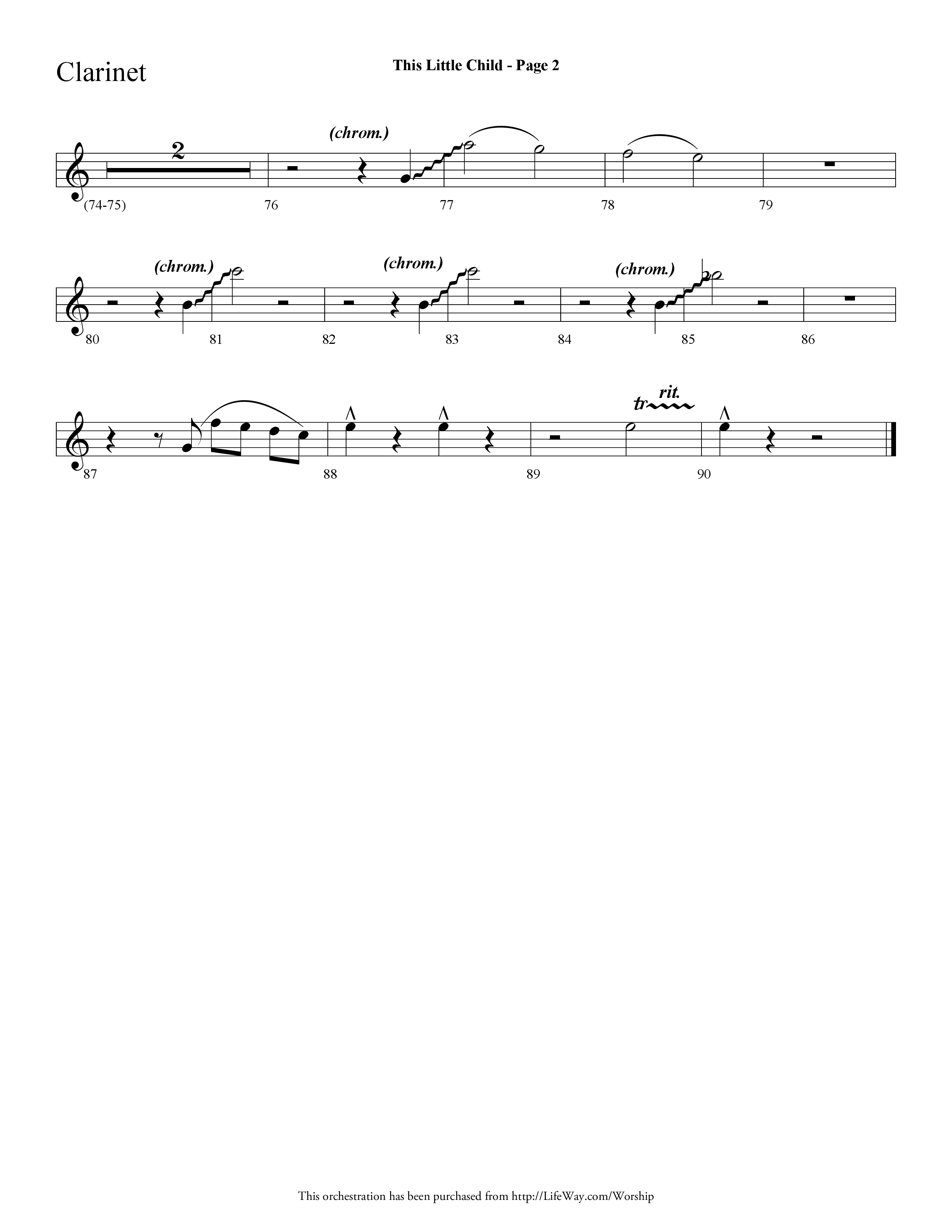 This Little Child (Choral Anthem SATB) Clarinet (Lifeway Choral / Arr. Dave Williamson)