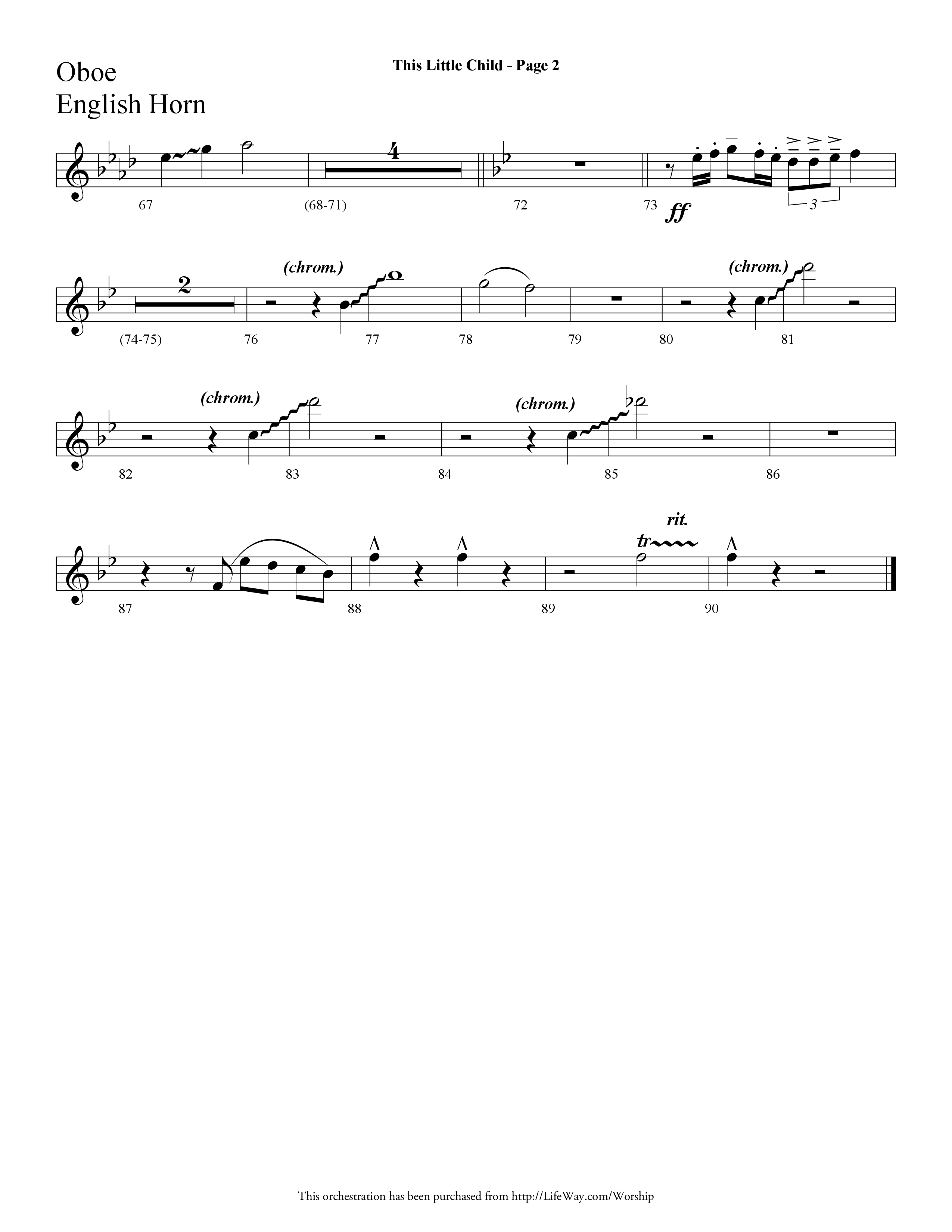 This Little Child (Choral Anthem SATB) Oboe (Lifeway Choral / Arr. Dave Williamson)