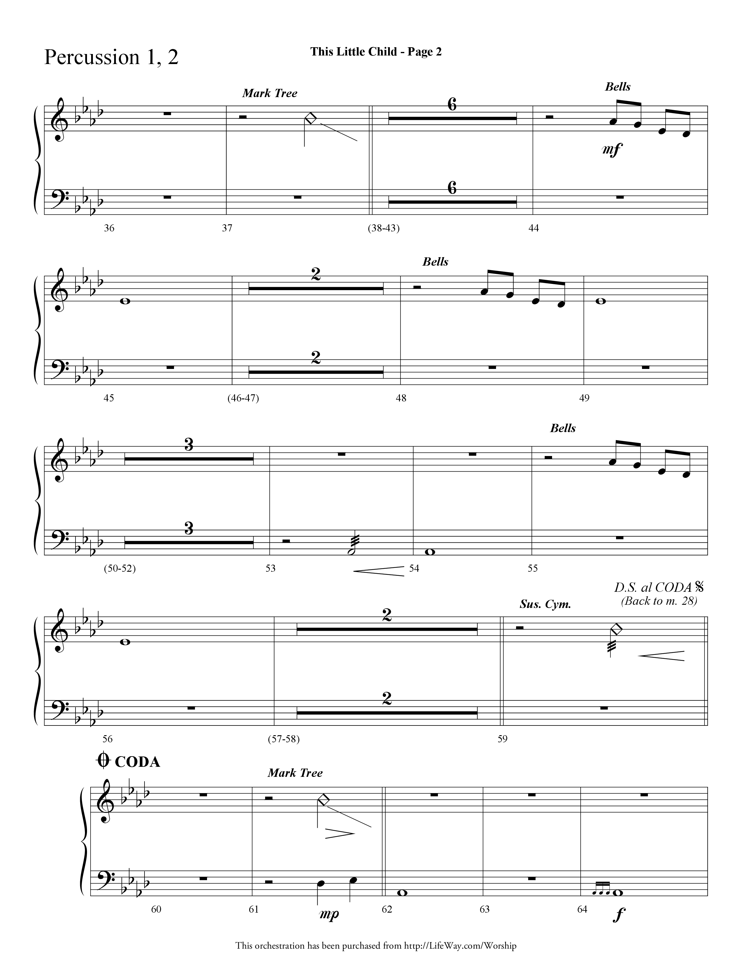 This Little Child (Choral Anthem SATB) Percussion 1/2 (Lifeway Choral / Arr. Dave Williamson)