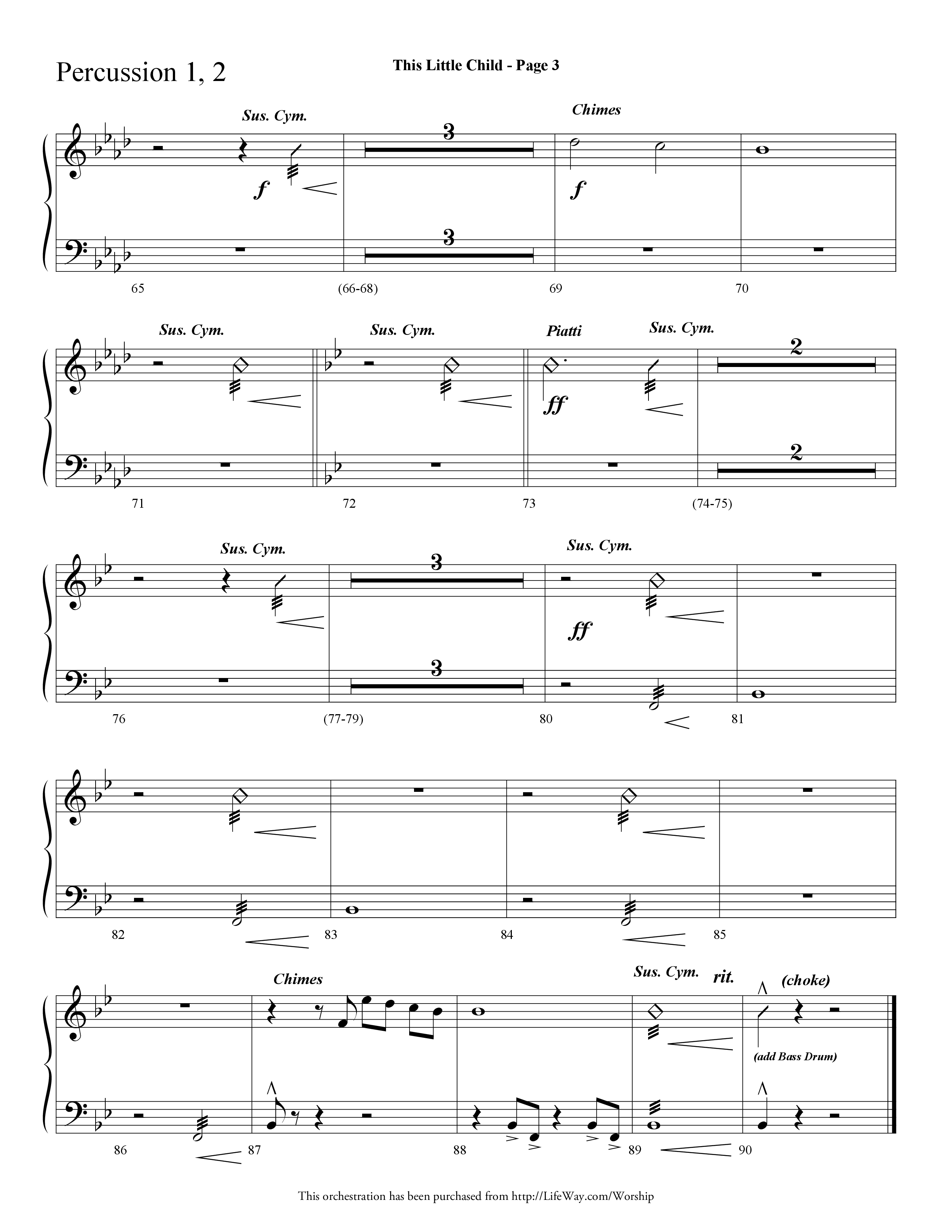 This Little Child (Choral Anthem SATB) Percussion 1/2 (Lifeway Choral / Arr. Dave Williamson)