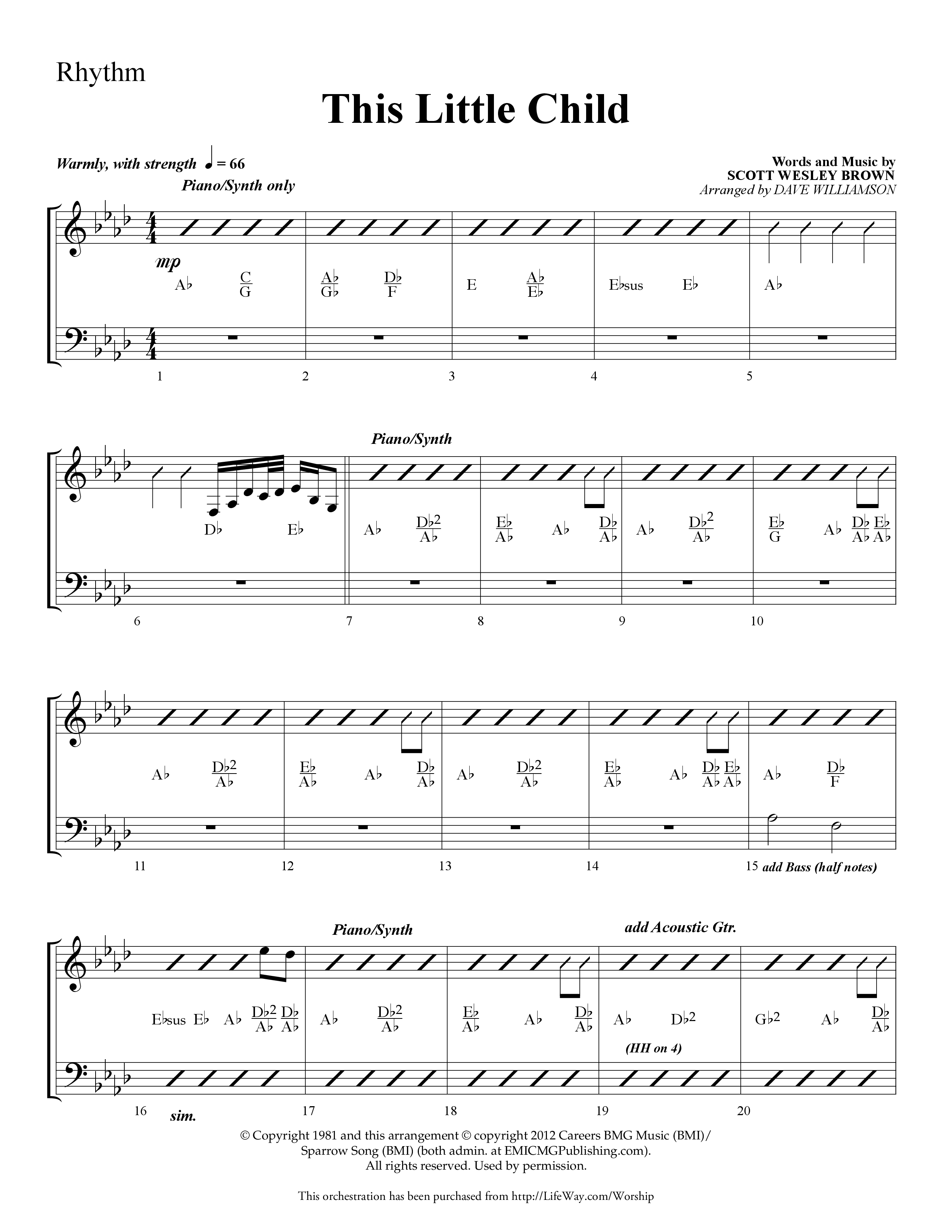 This Little Child (Choral Anthem SATB) Rhythm Chart (Lifeway Choral / Arr. Dave Williamson)