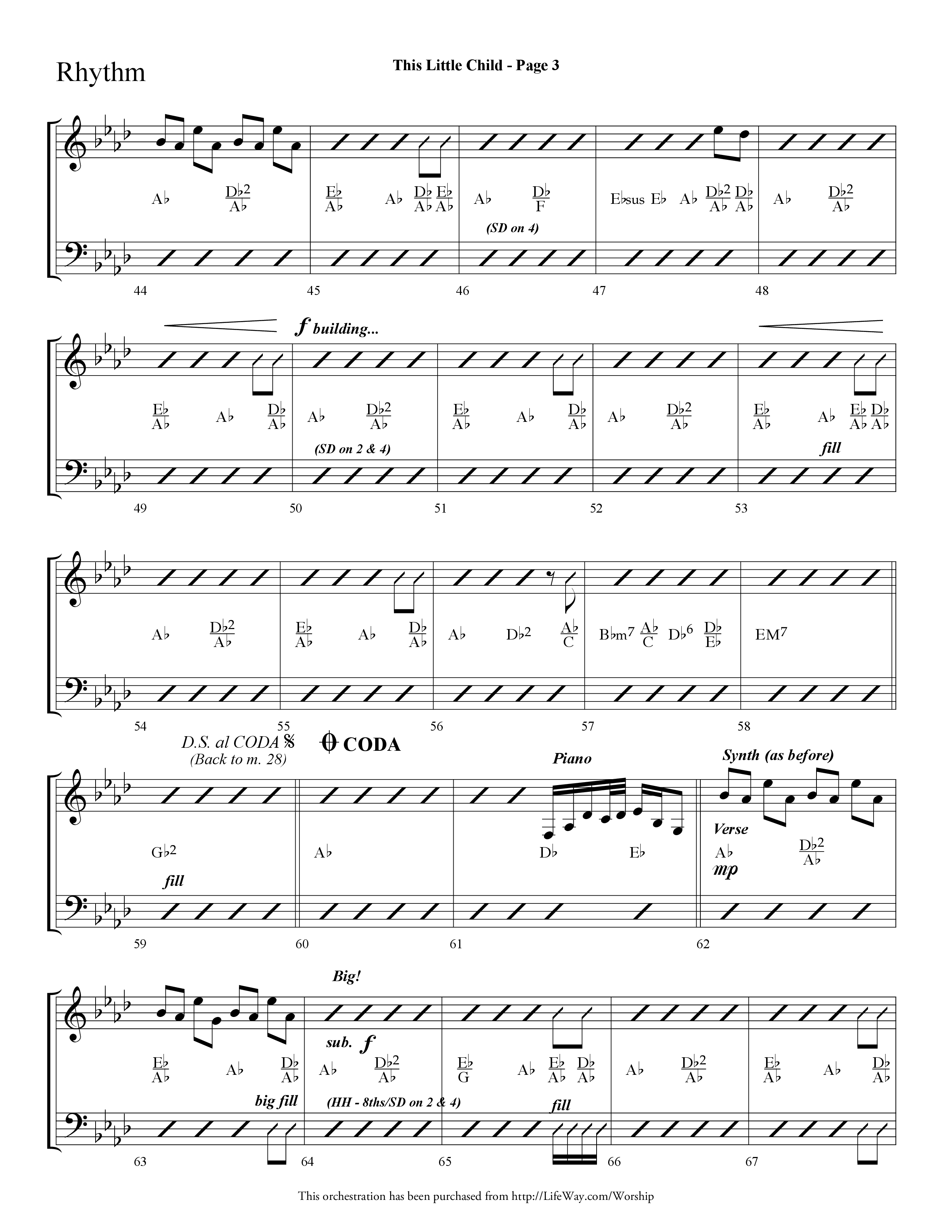 This Little Child (Choral Anthem SATB) Rhythm Chart (Lifeway Choral / Arr. Dave Williamson)