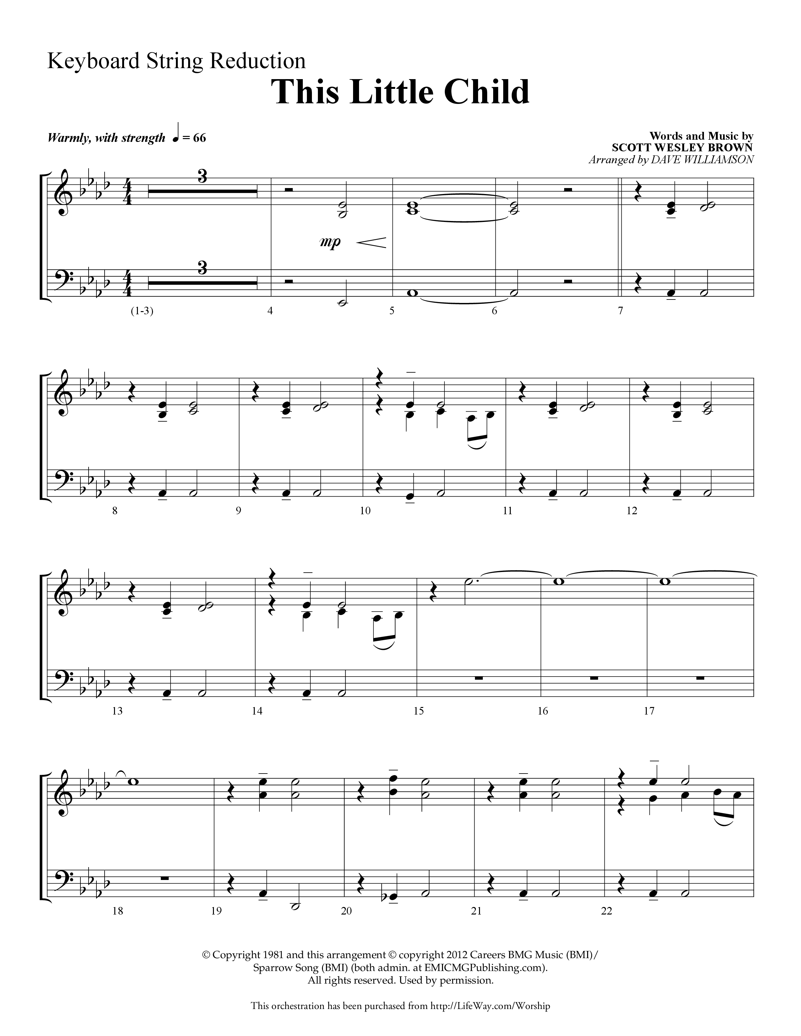 This Little Child (Choral Anthem SATB) String Reduction (Lifeway Choral / Arr. Dave Williamson)
