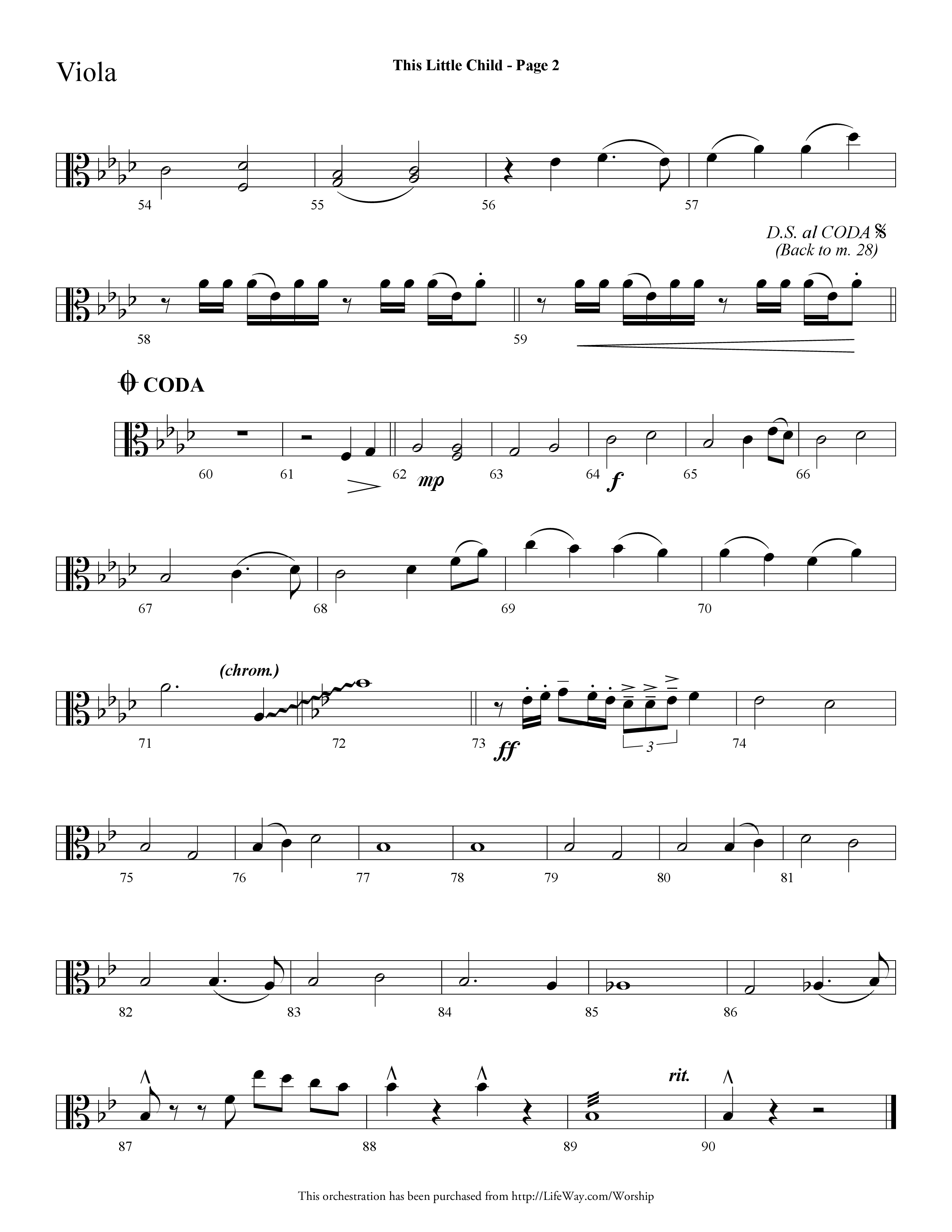 This Little Child (Choral Anthem SATB) Viola (Lifeway Choral / Arr. Dave Williamson)