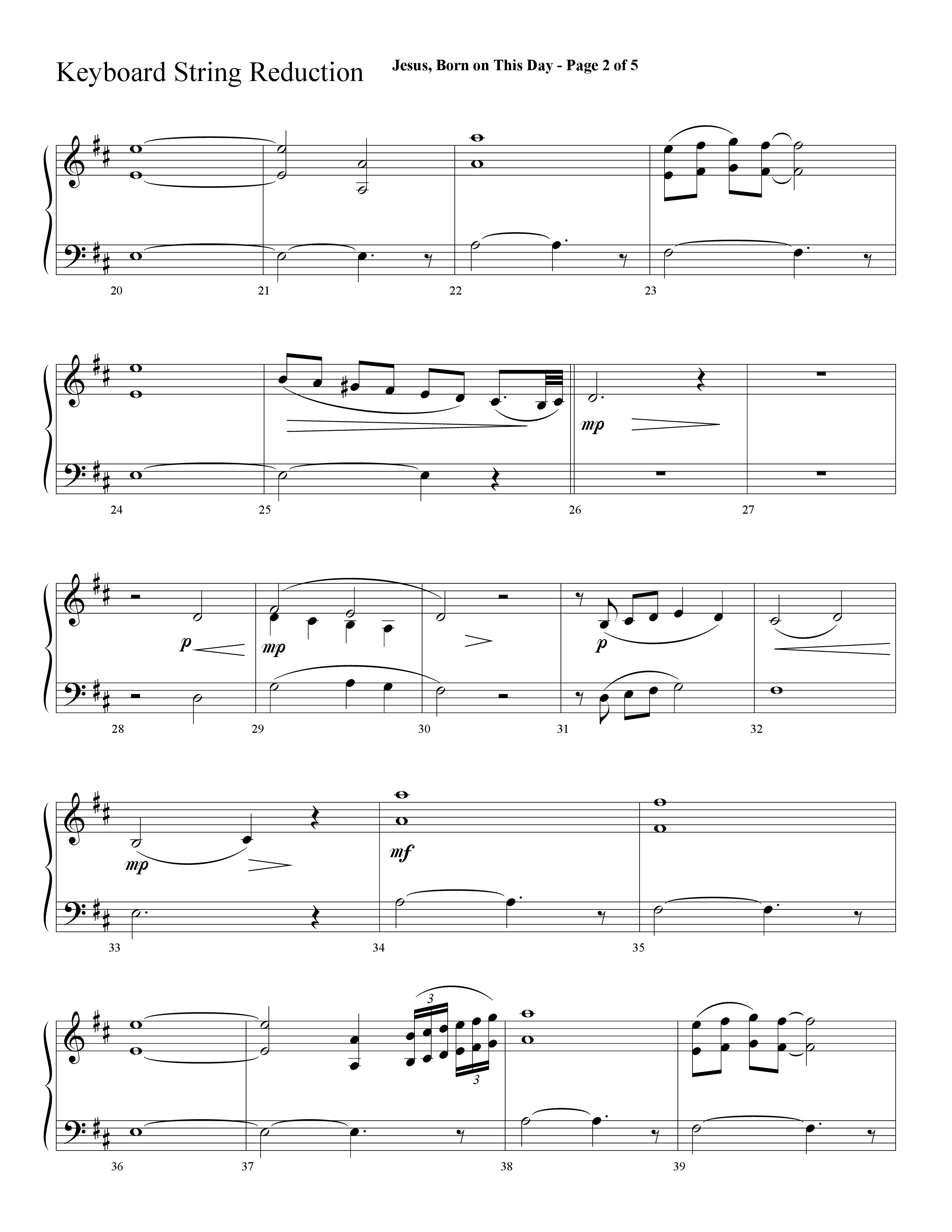 Jesus Born On This Day (Choral Anthem SATB) String Reduction (Lifeway Choral / Arr. Cliff Duren)