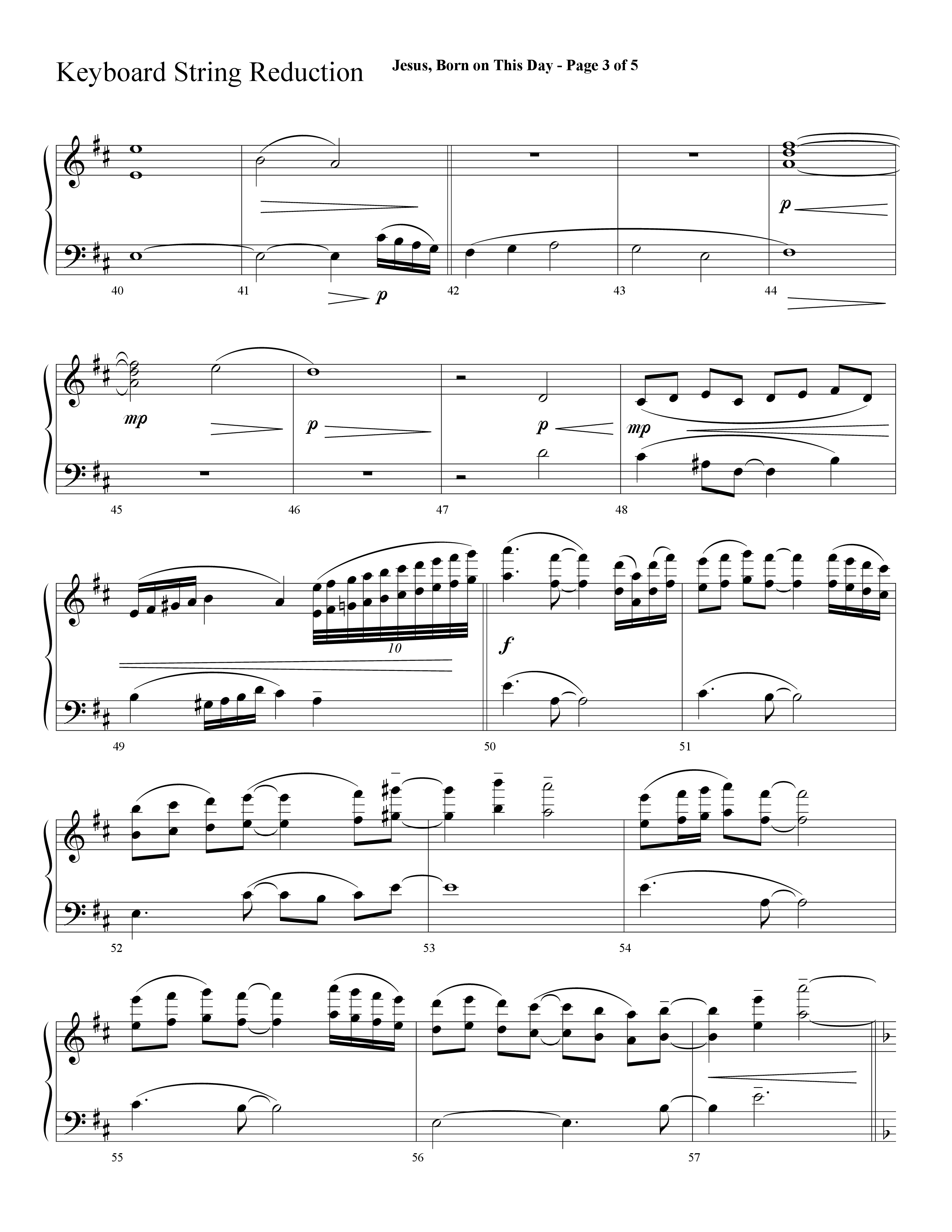 Jesus Born On This Day (Choral Anthem SATB) String Reduction (Lifeway Choral / Arr. Cliff Duren)