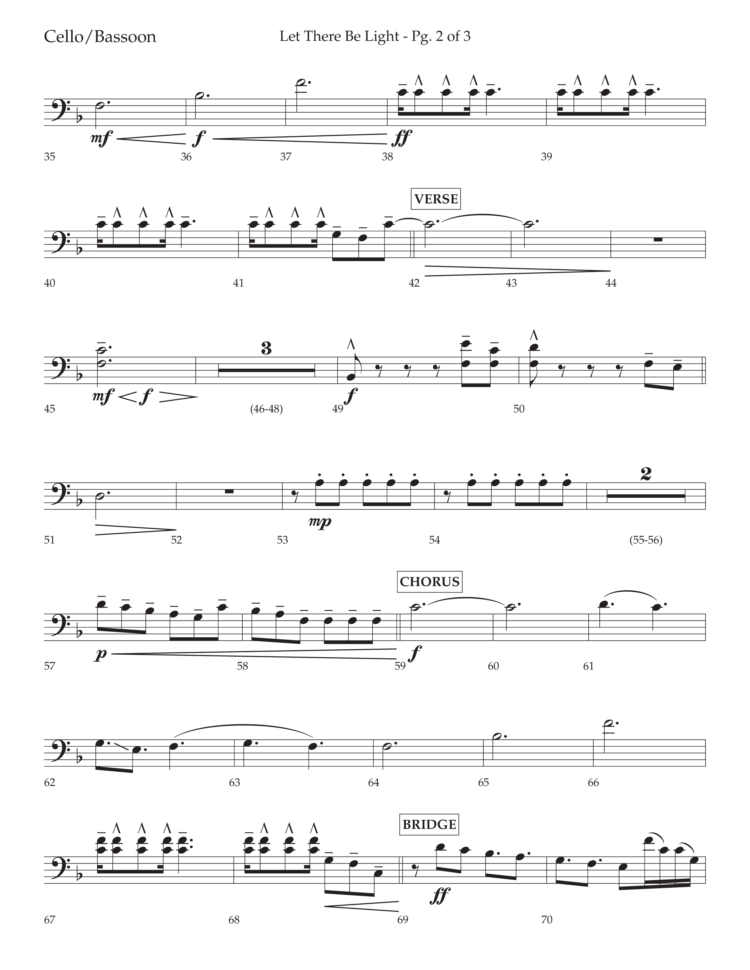 Let There Be Light (Choral Anthem SATB) Cello (Lifeway Choral / Arr. Cliff Duren)