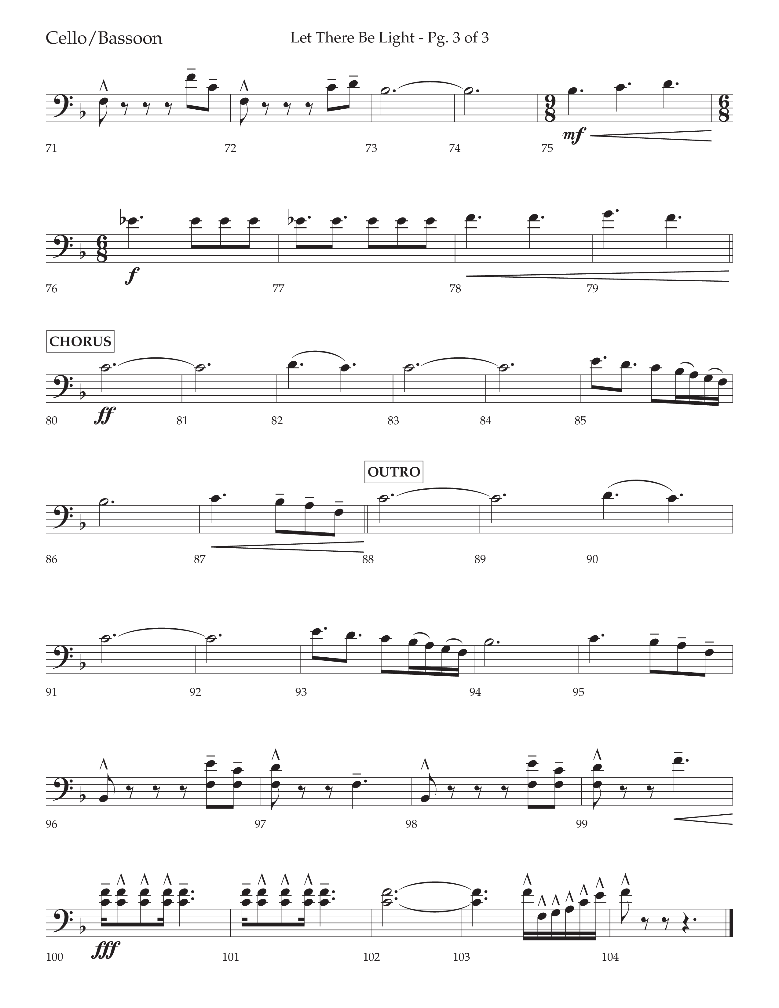 Let There Be Light (Choral Anthem SATB) Cello (Lifeway Choral / Arr. Cliff Duren)