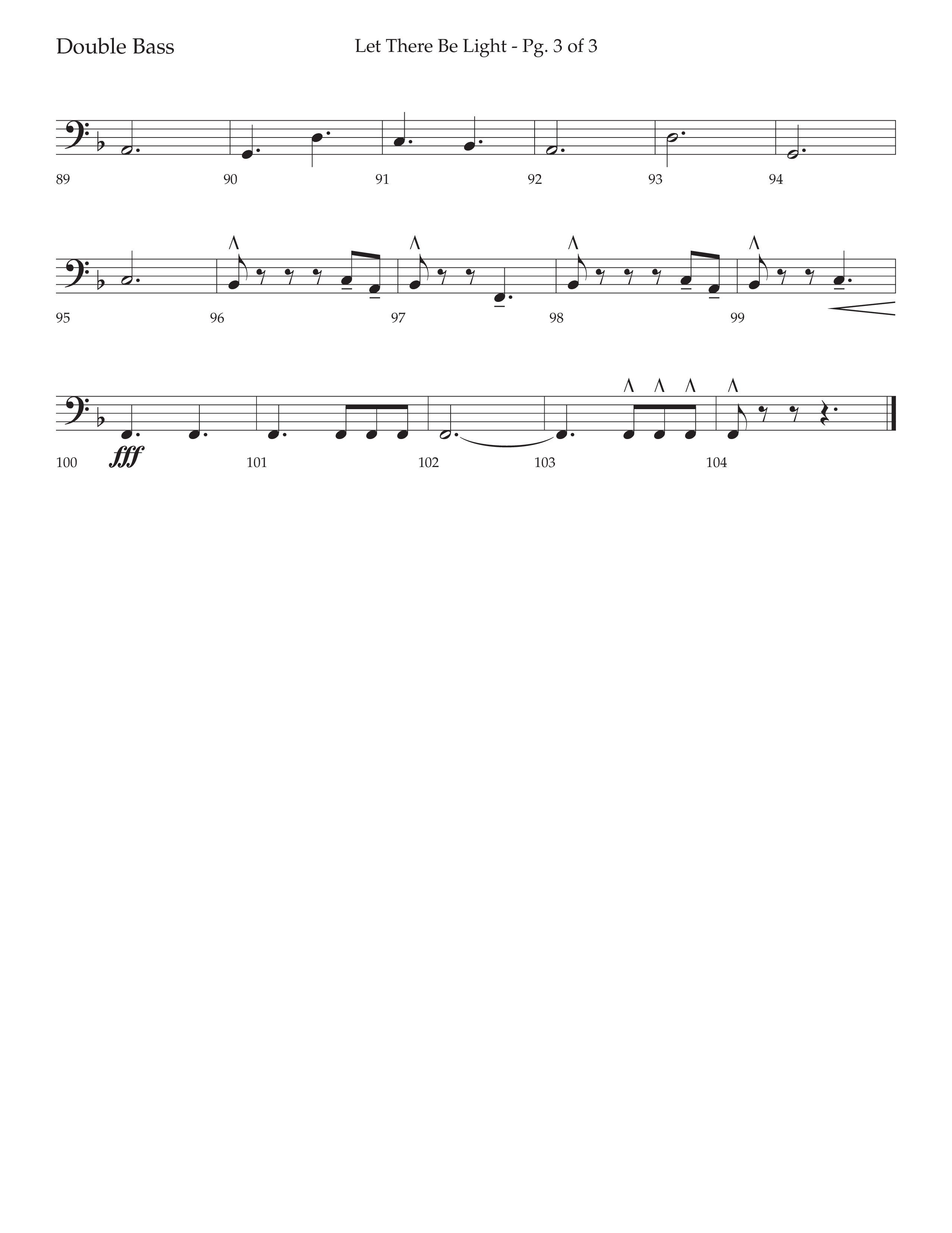Let There Be Light (Choral Anthem SATB) Double Bass (Lifeway Choral / Arr. Cliff Duren)
