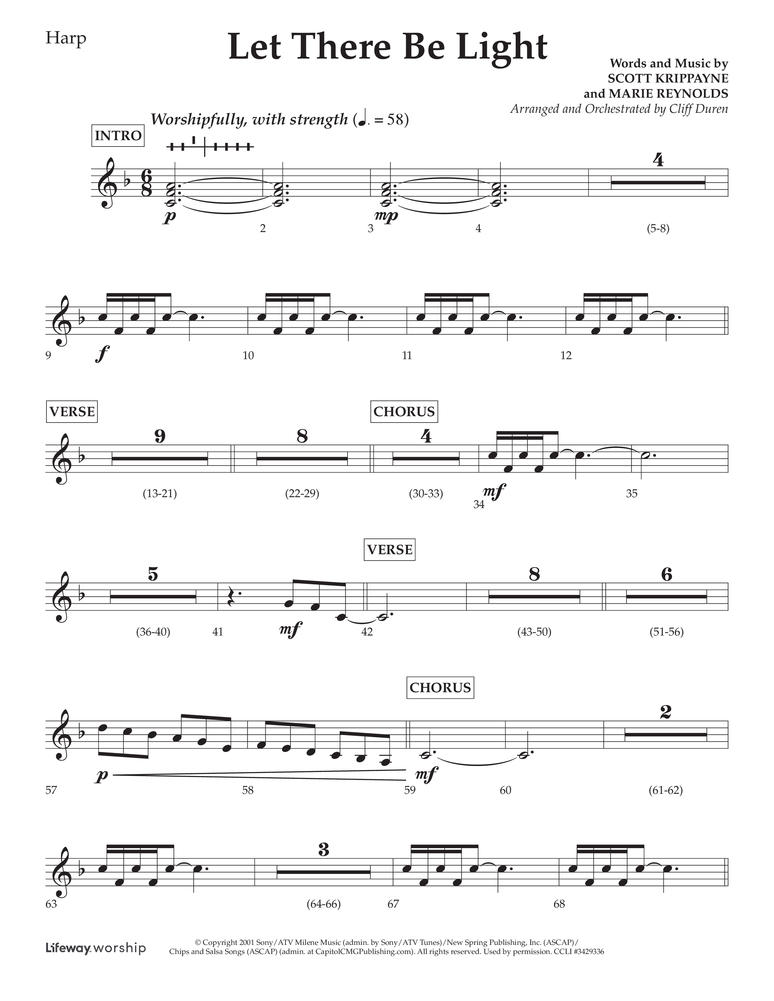 Let There Be Light (Choral Anthem SATB) Harp (Lifeway Choral / Arr. Cliff Duren)