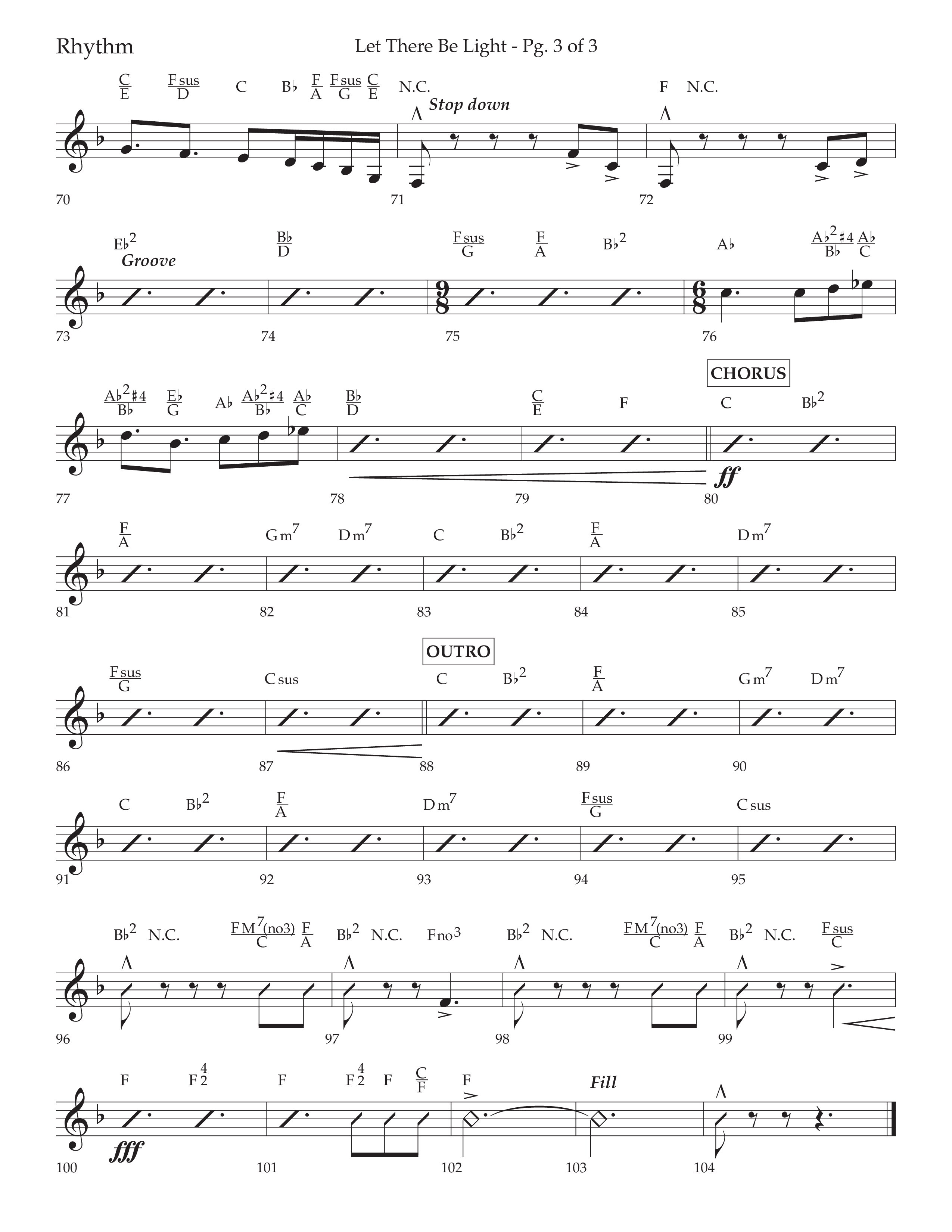 Let There Be Light (Choral Anthem SATB) Rhythm Chart (Lifeway Choral / Arr. Cliff Duren)