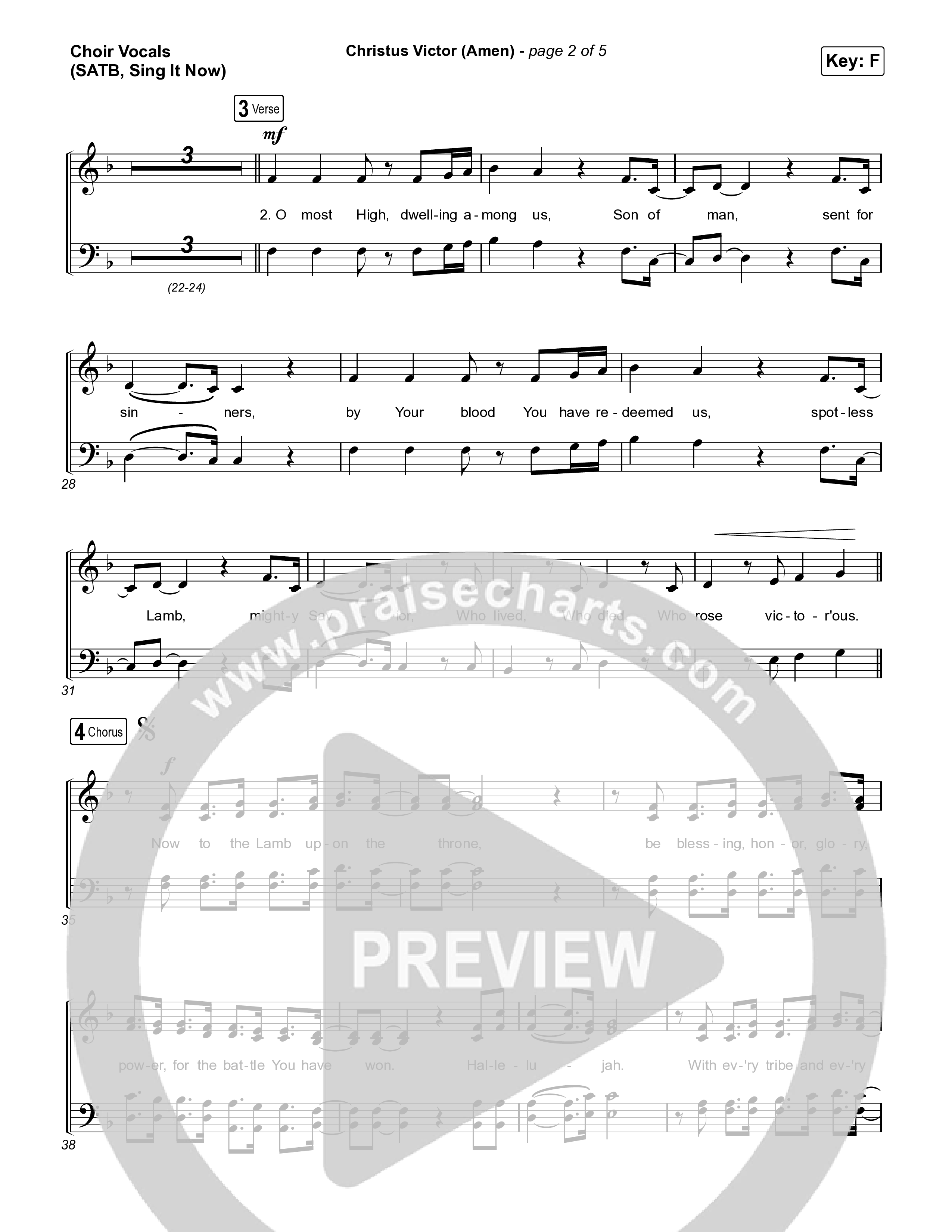Christus Victor (Amen) (Sing It Now) Choir Sheet (SATB) (Keith & Kristyn Getty / Arr. Luke Gambill)