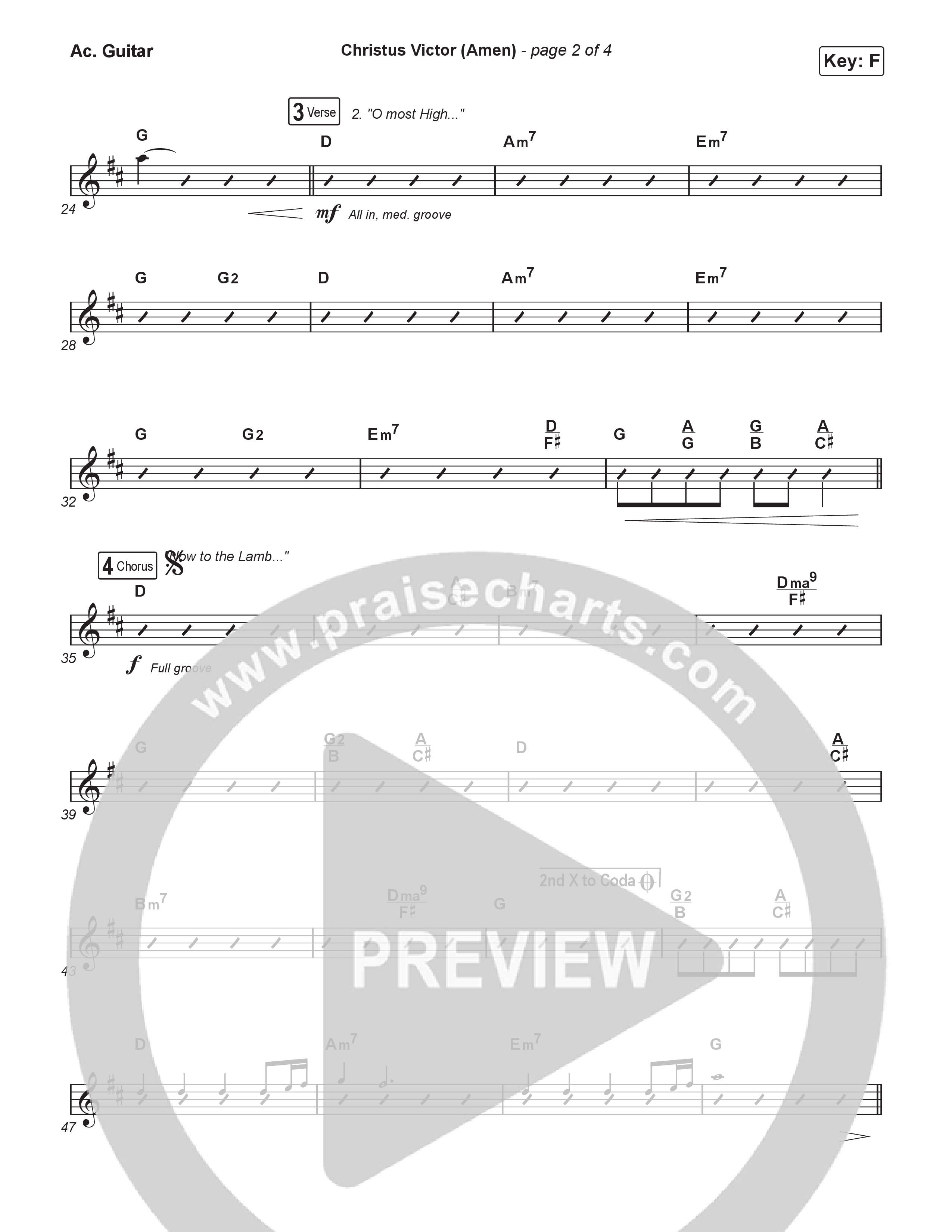 Christus Victor (Amen) (Worship Choir/SAB) Acoustic Guitar (Keith & Kristyn Getty / Arr. Luke Gambill)