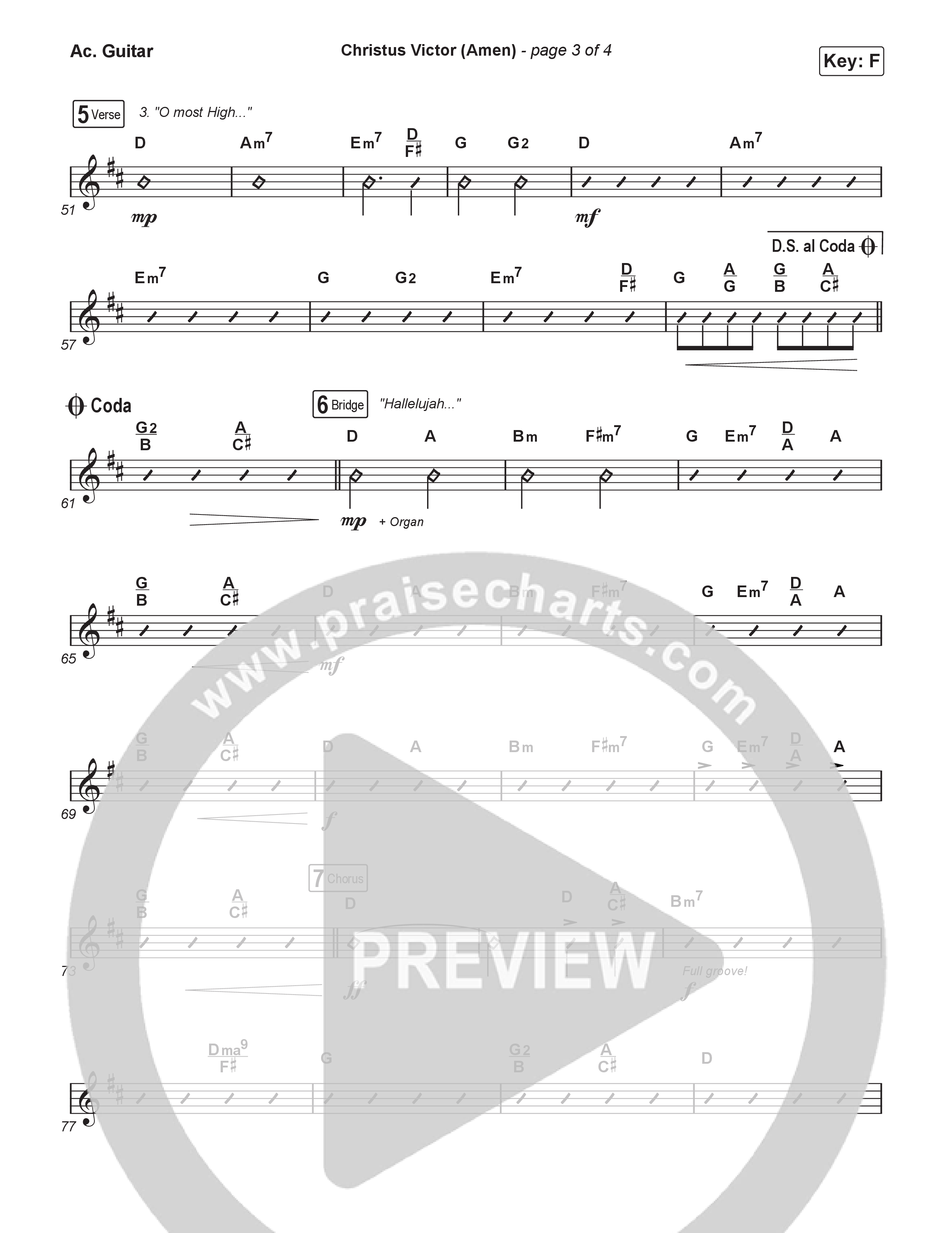 Christus Victor (Amen) (Worship Choir/SAB) Acoustic Guitar (Keith & Kristyn Getty / Arr. Luke Gambill)