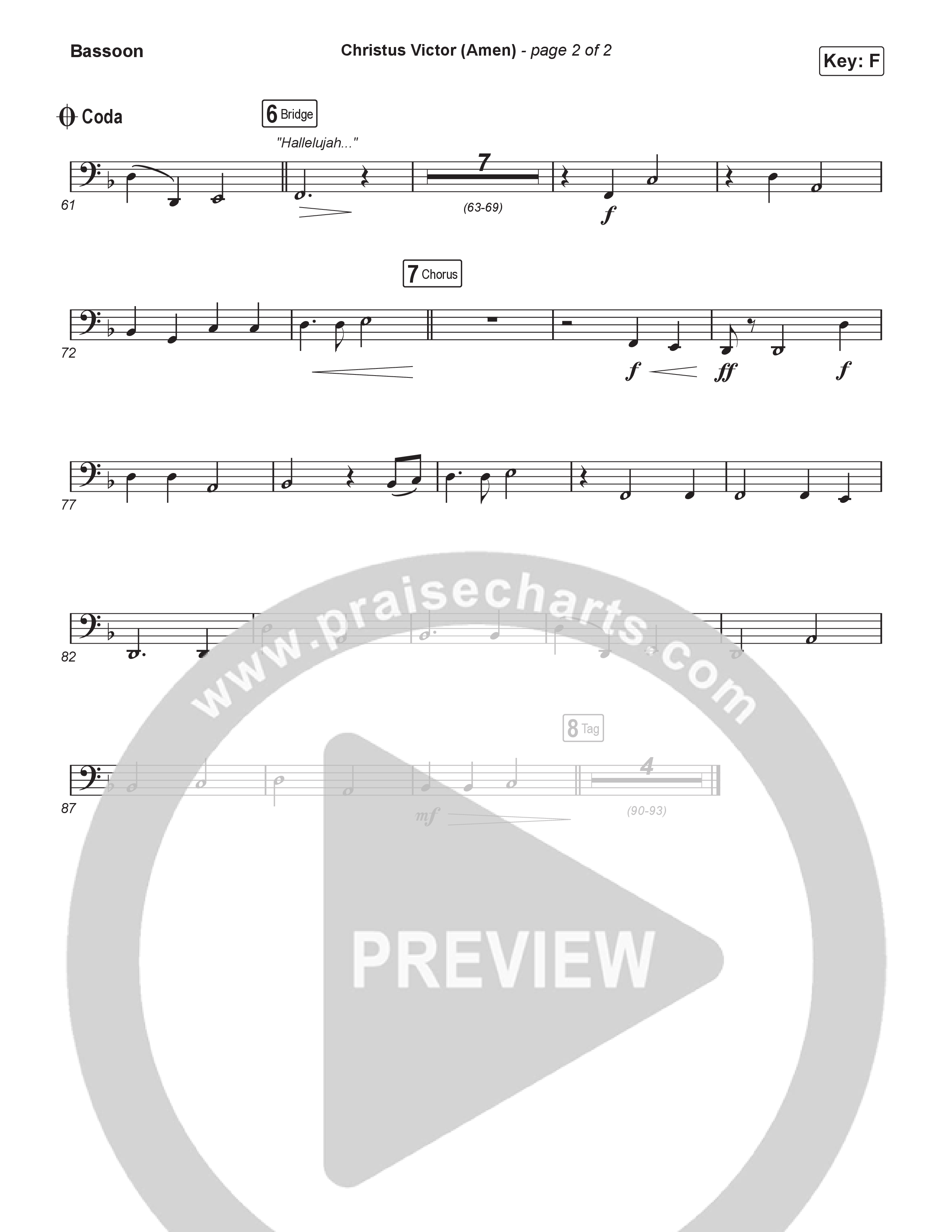 Christus Victor (Amen) (Worship Choir/SAB) Bassoon (Keith & Kristyn Getty / Arr. Luke Gambill)