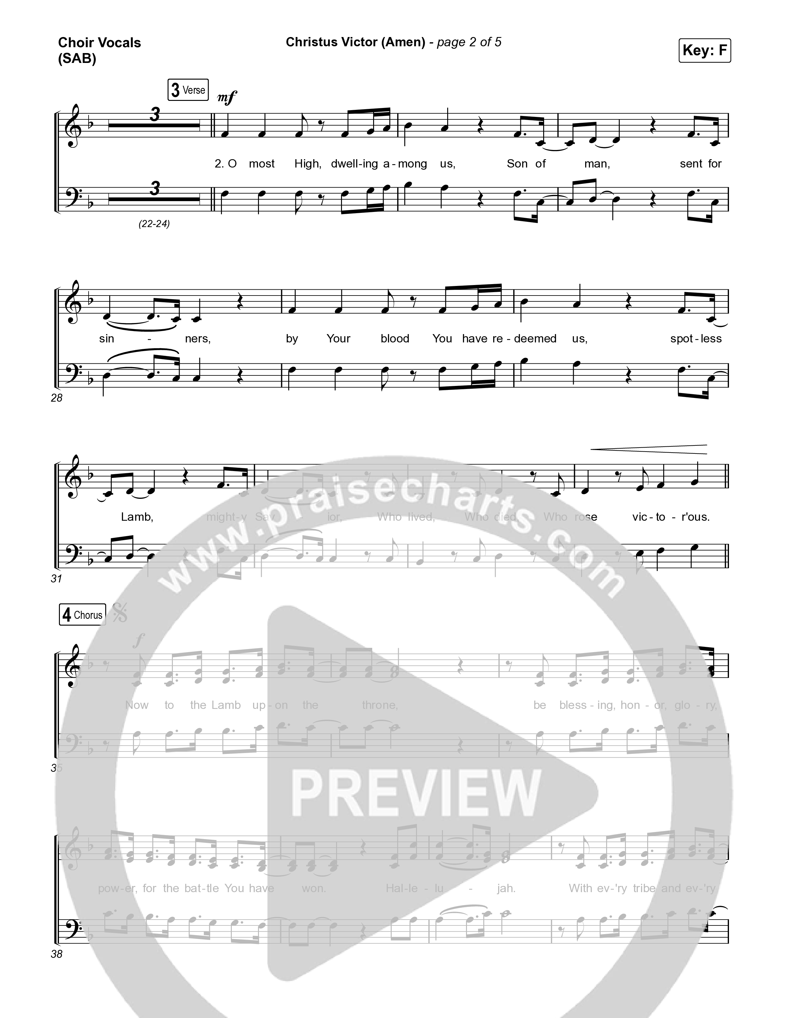 Christus Victor (Amen) (Worship Choir/SAB) Choir Sheet (SAB) (Keith & Kristyn Getty / Arr. Luke Gambill)
