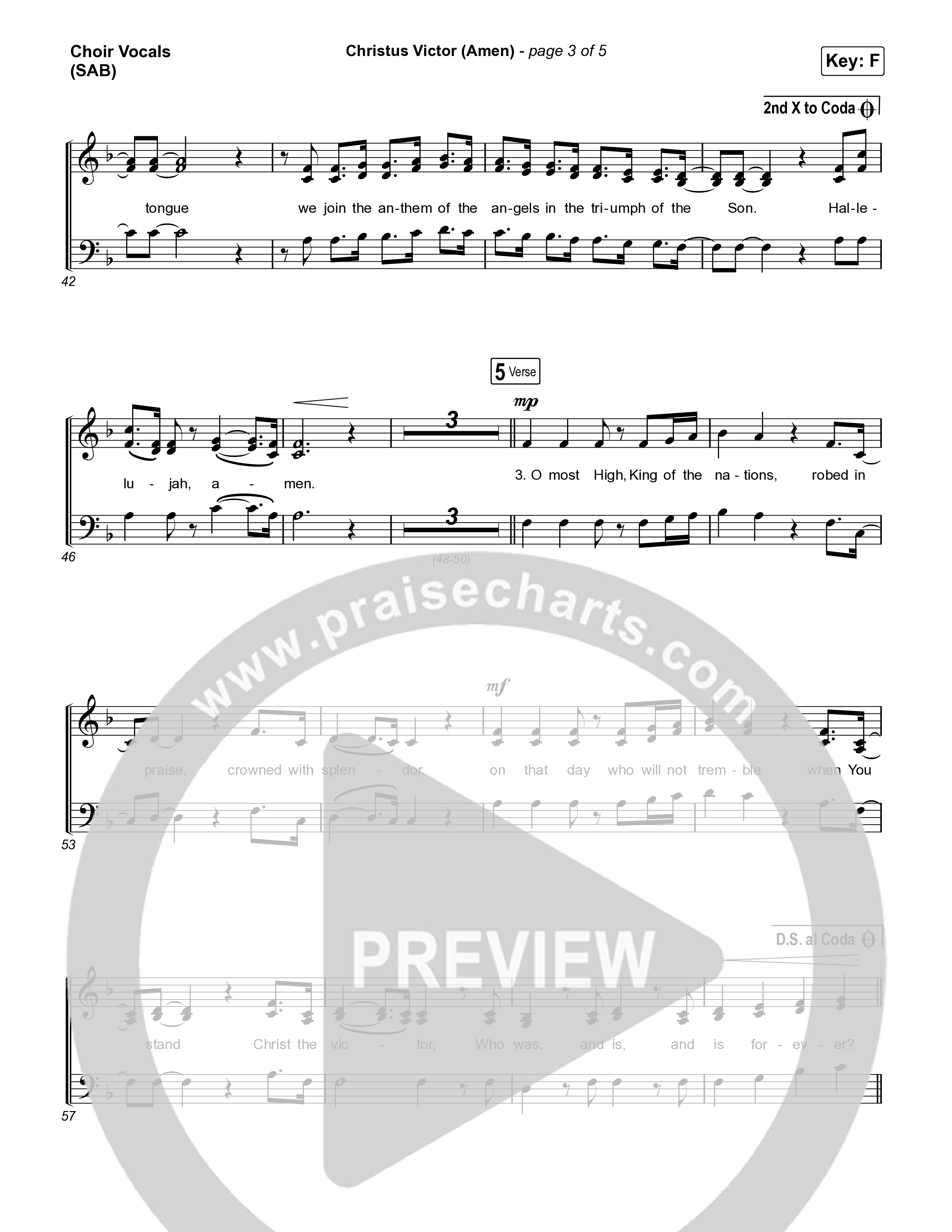 Christus Victor (Amen) (Worship Choir/SAB) Choir Sheet (SAB) (Keith & Kristyn Getty / Arr. Luke Gambill)