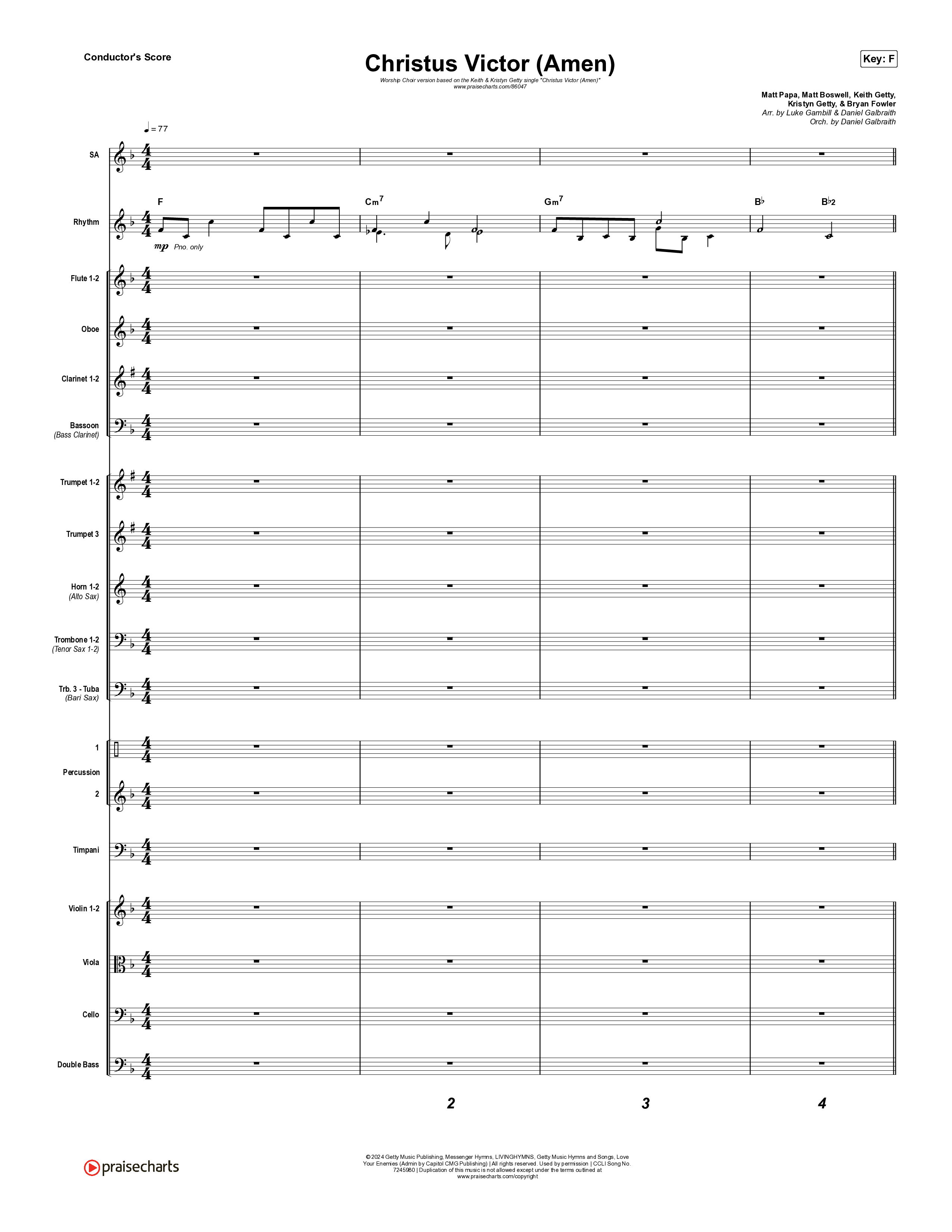 Christus Victor (Amen) (Worship Choir/SAB) Orchestration (No Vocals) (Keith & Kristyn Getty / Arr. Luke Gambill)