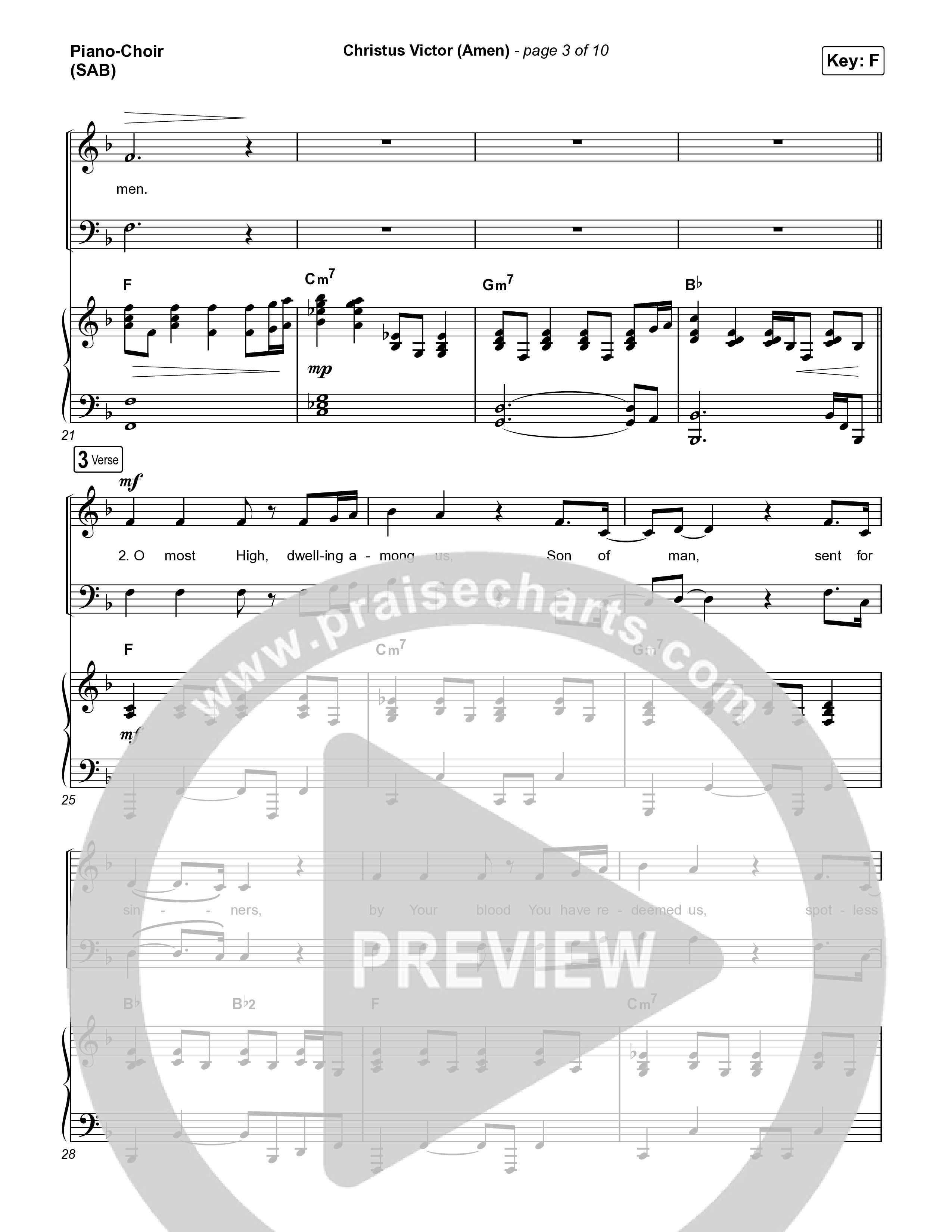 Christus Victor (Amen) (Worship Choir/SAB) Piano/Choir (SAB) (Keith & Kristyn Getty / Arr. Luke Gambill)