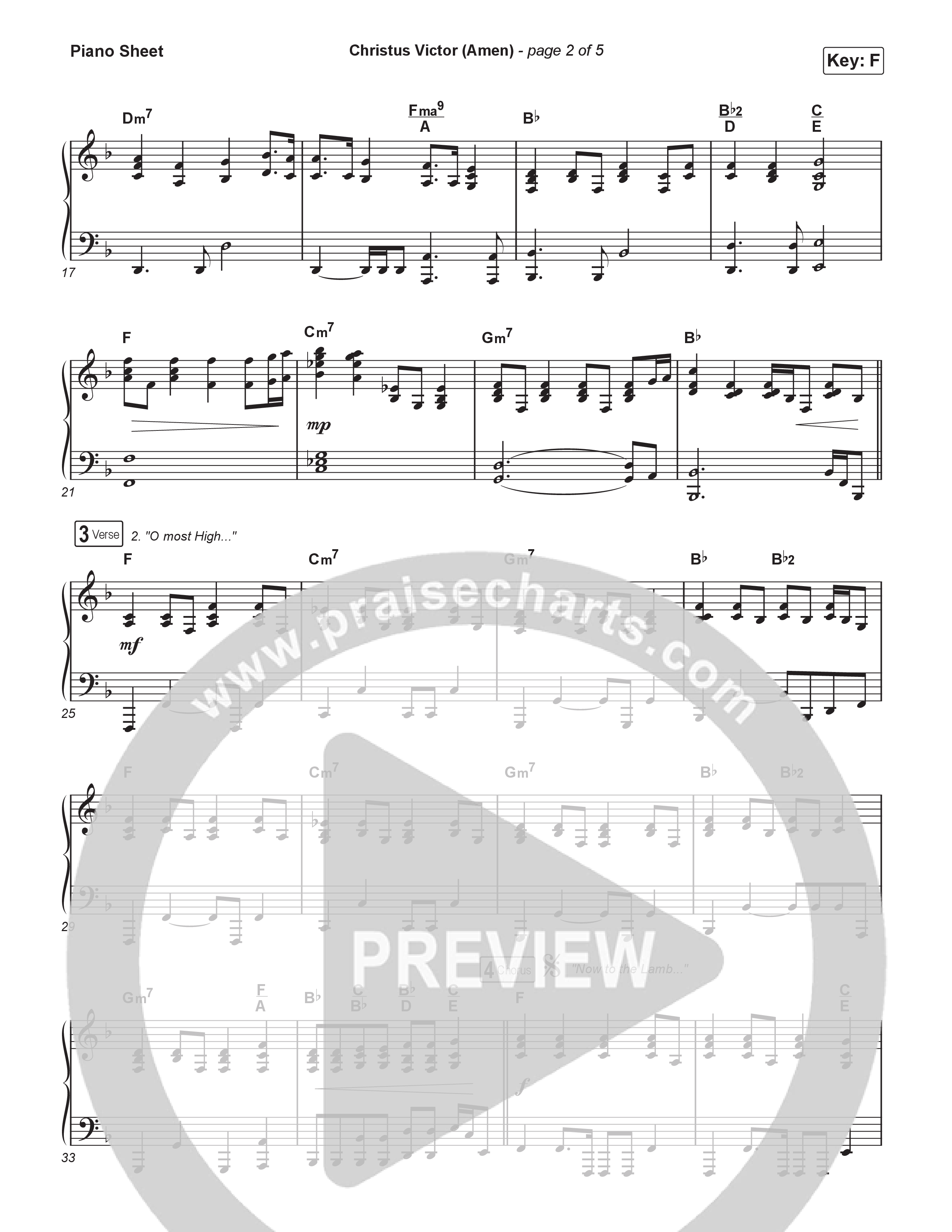 Christus Victor (Amen) (Worship Choir/SAB) Piano Sheet (Keith & Kristyn Getty / Arr. Luke Gambill)