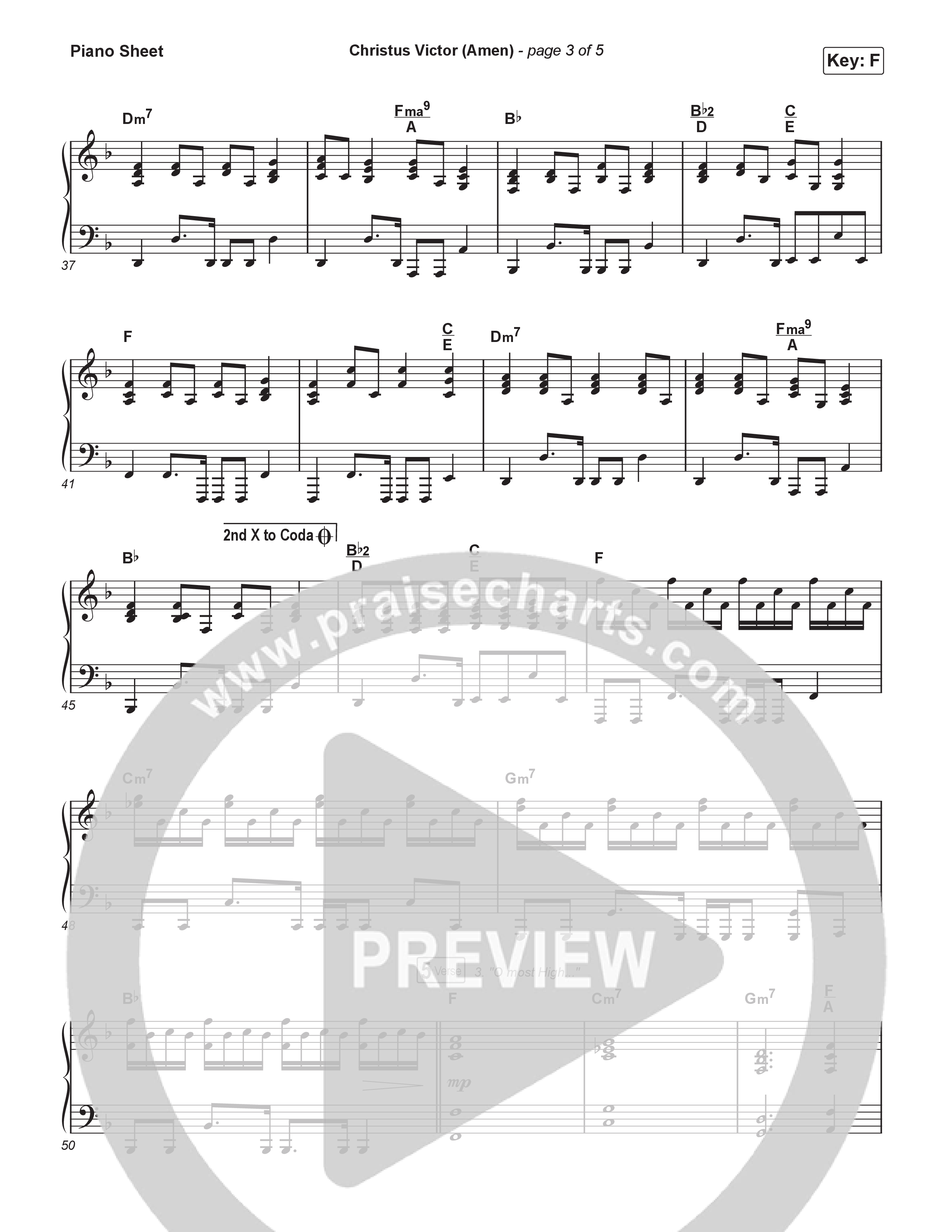 Christus Victor (Amen) (Worship Choir/SAB) Piano Sheet (Keith & Kristyn Getty / Arr. Luke Gambill)