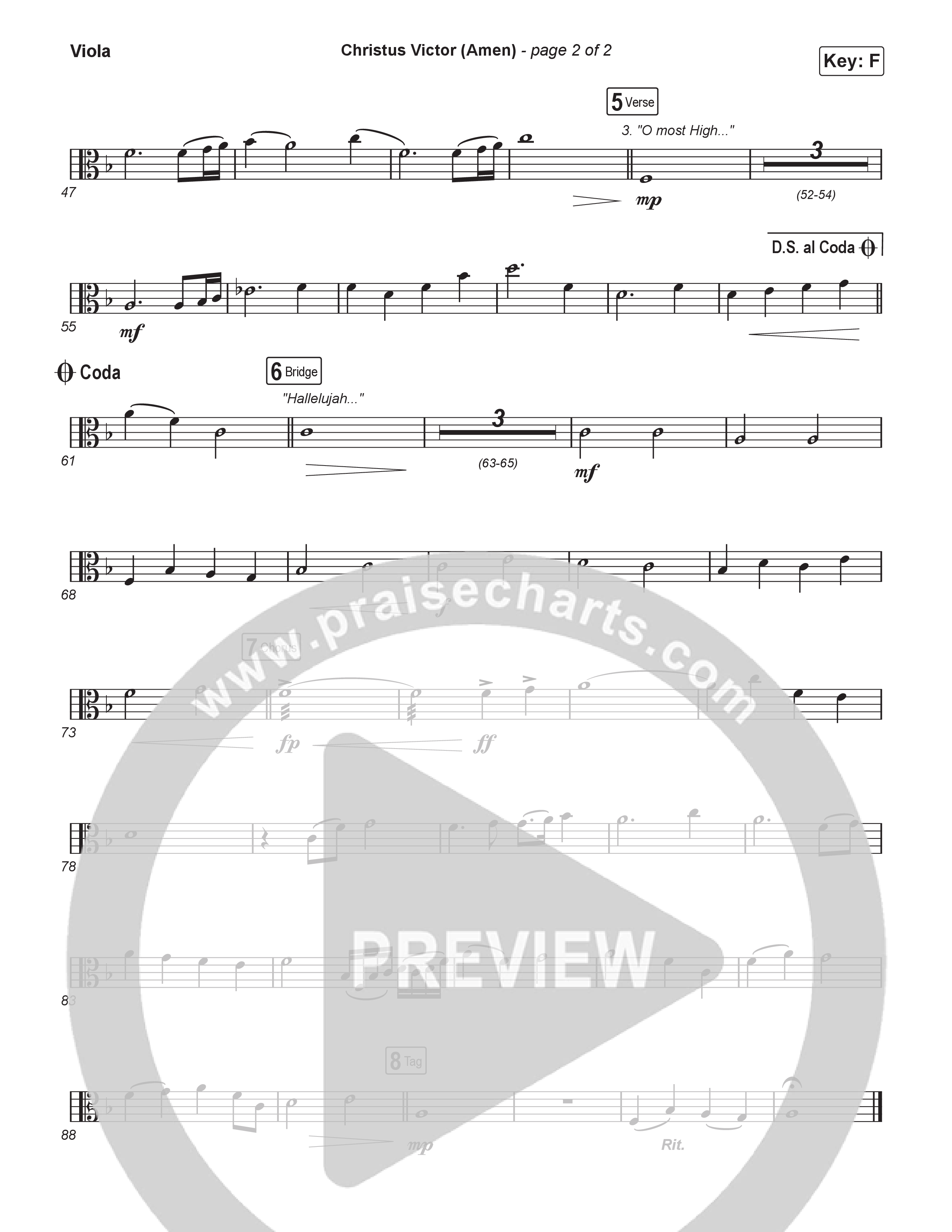 Christus Victor (Amen) (Worship Choir/SAB) Viola (Keith & Kristyn Getty / Arr. Luke Gambill)